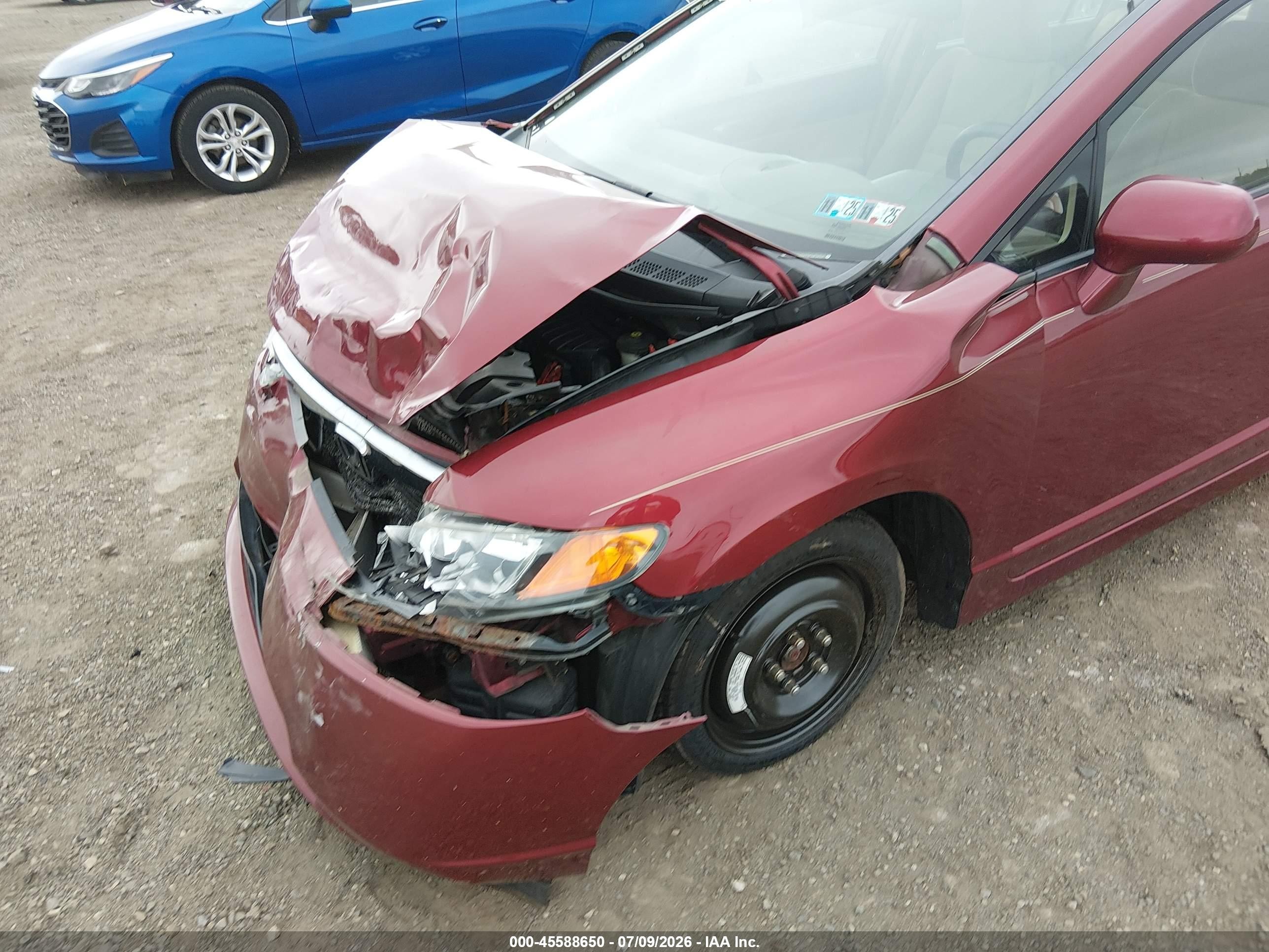 2007 Honda Civic Lx Red vin: 1HGFA16577L083694