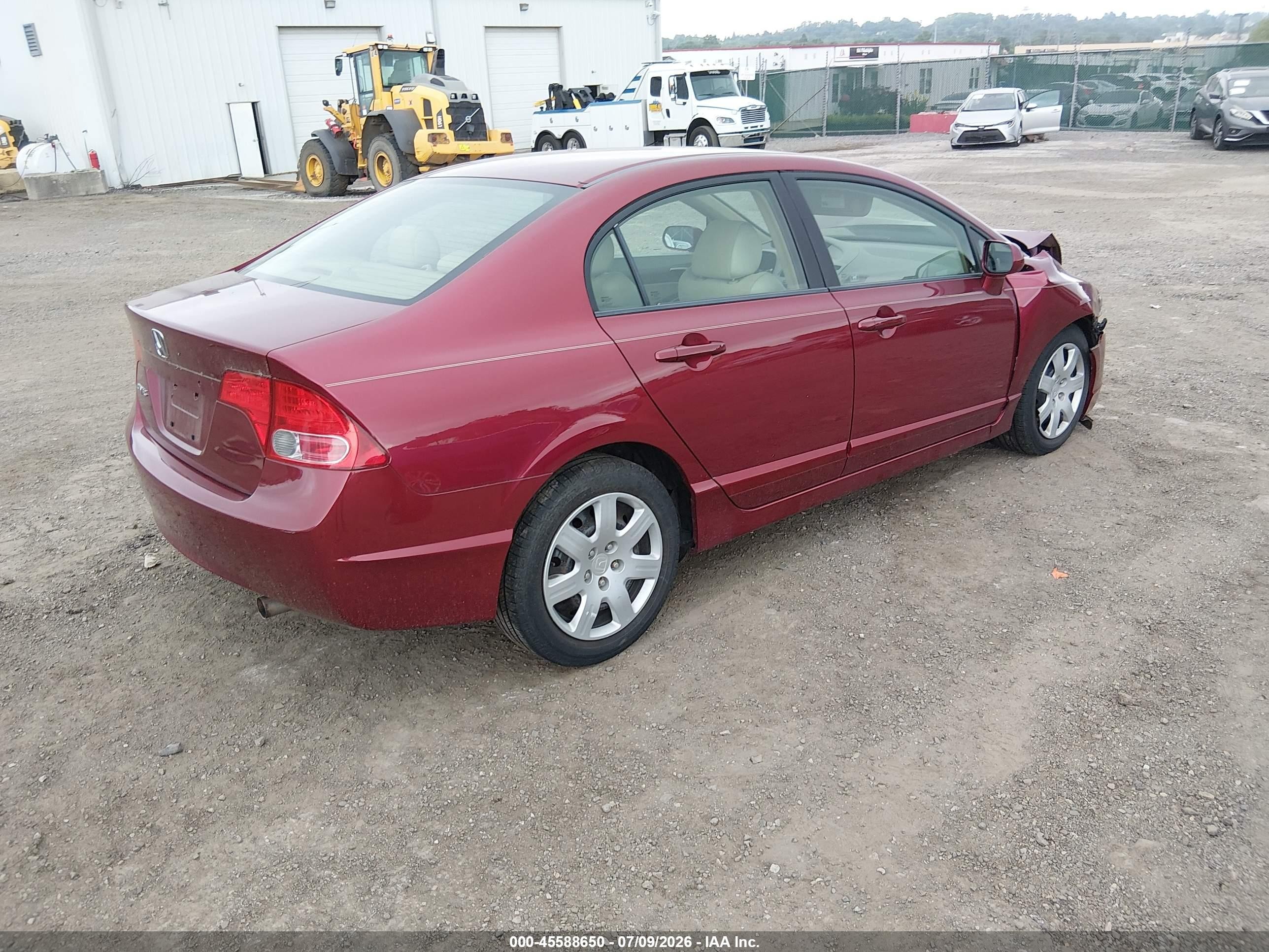 2007 Honda Civic Lx Red vin: 1HGFA16577L083694