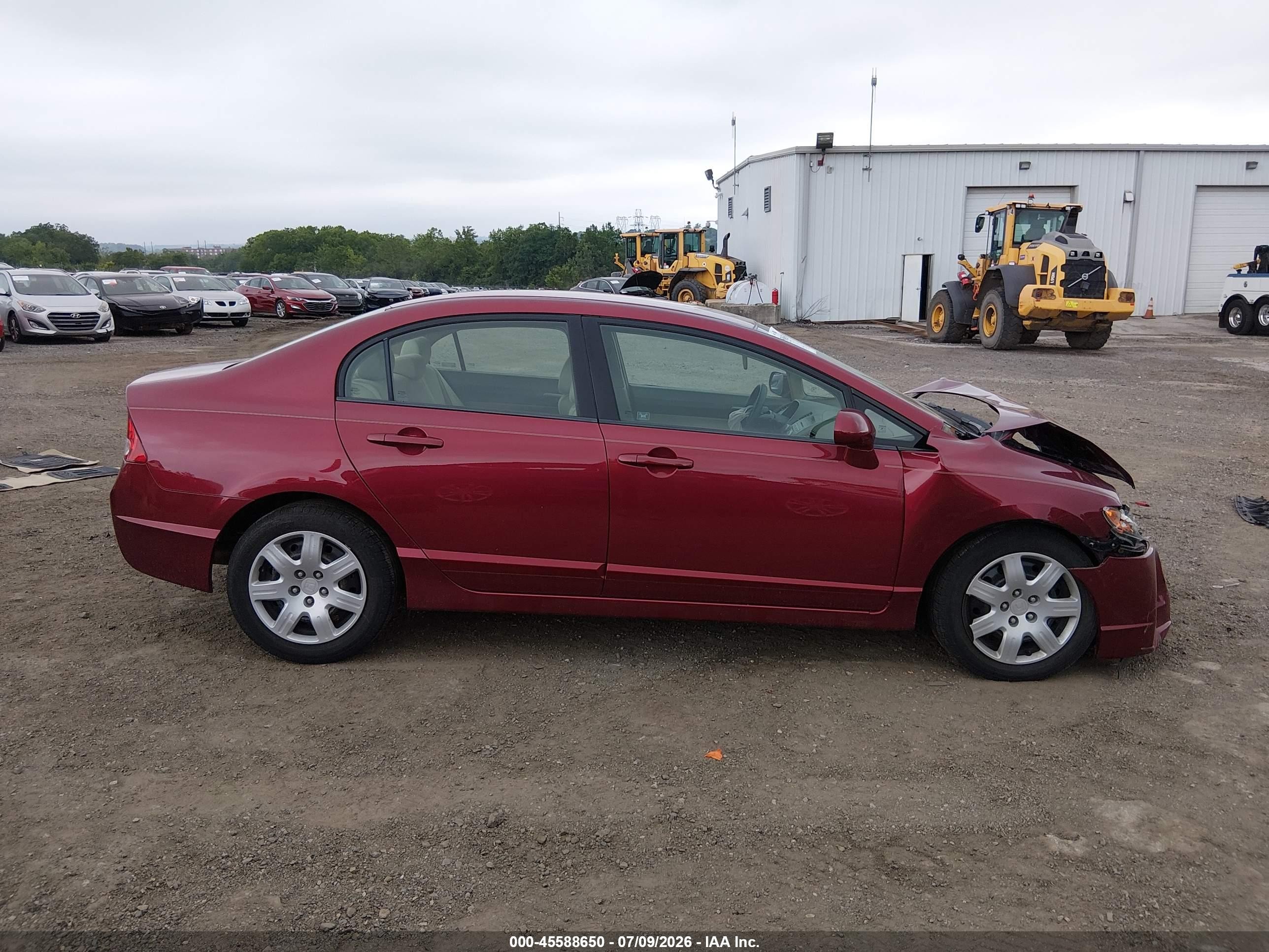 2007 Honda Civic Lx Red vin: 1HGFA16577L083694