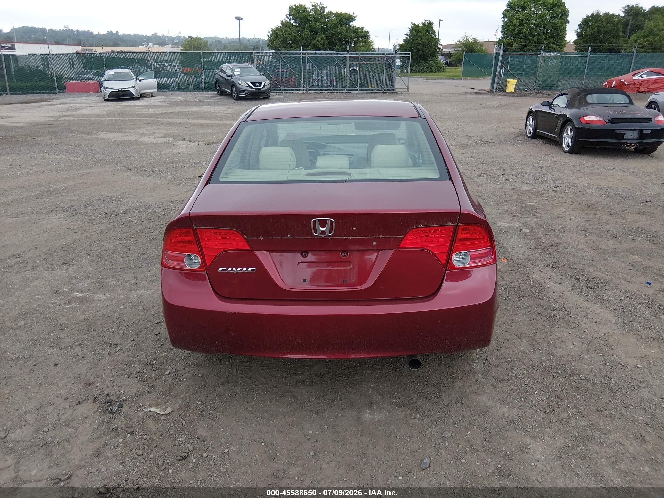 2007 Honda Civic Lx Red vin: 1HGFA16577L083694