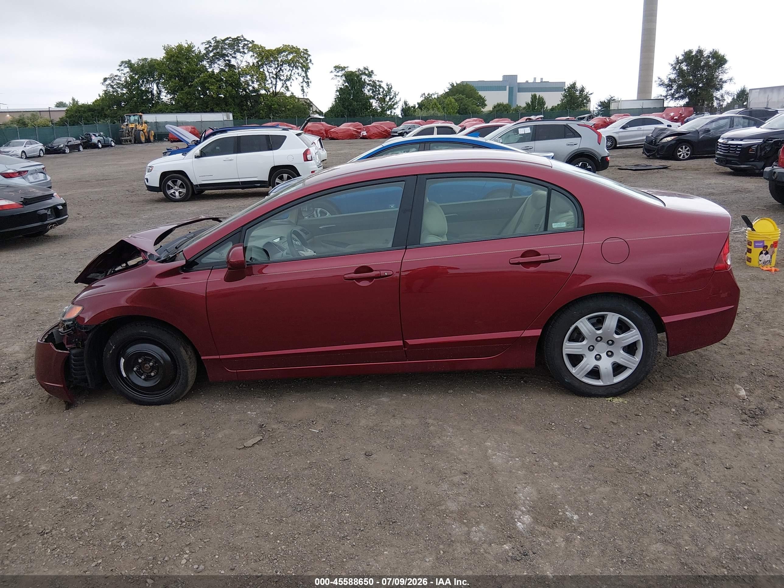 2007 Honda Civic Lx Red vin: 1HGFA16577L083694