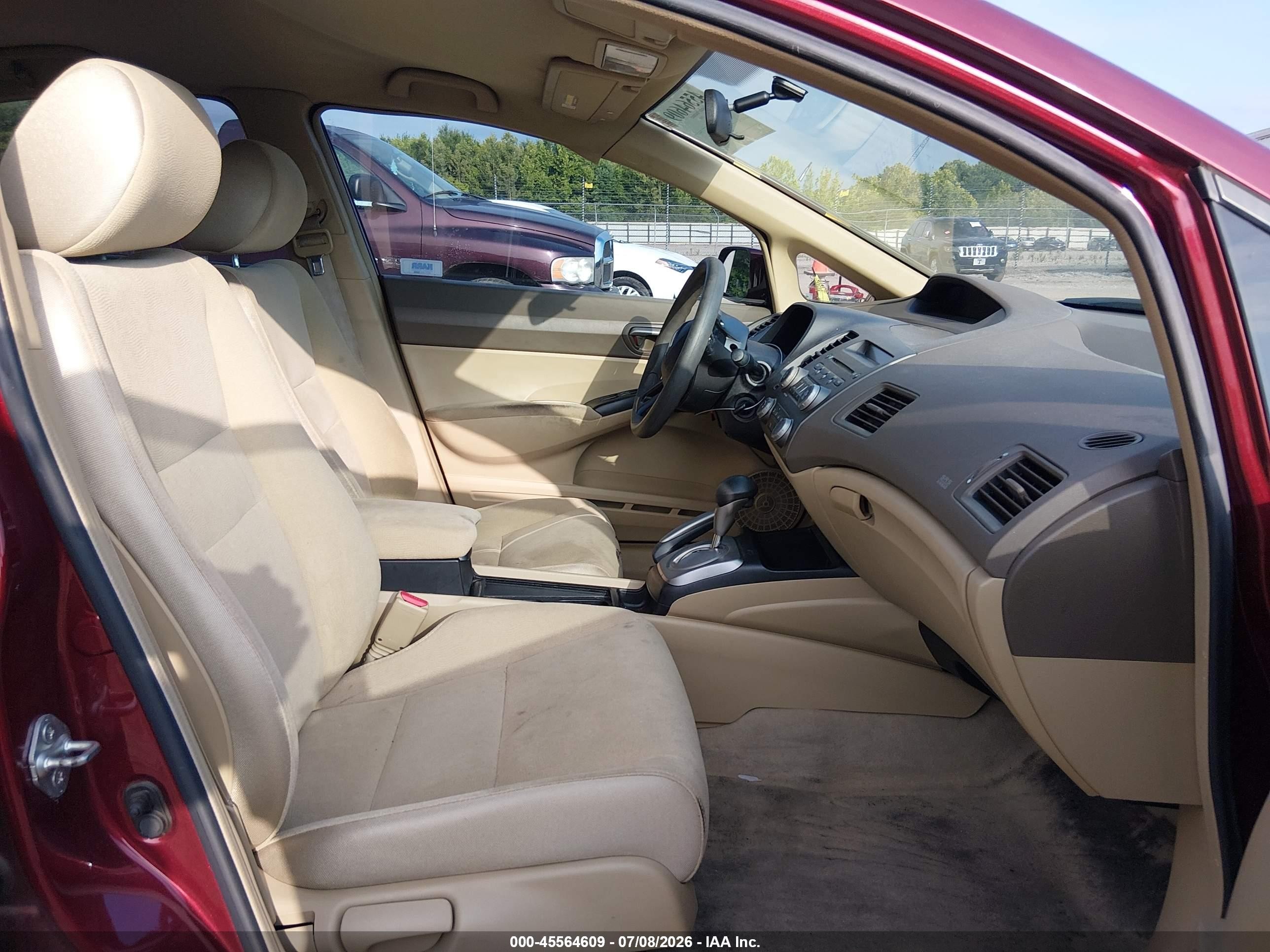 2007 Honda Civic Lx Maroon vin: 1HGFA16577L087812