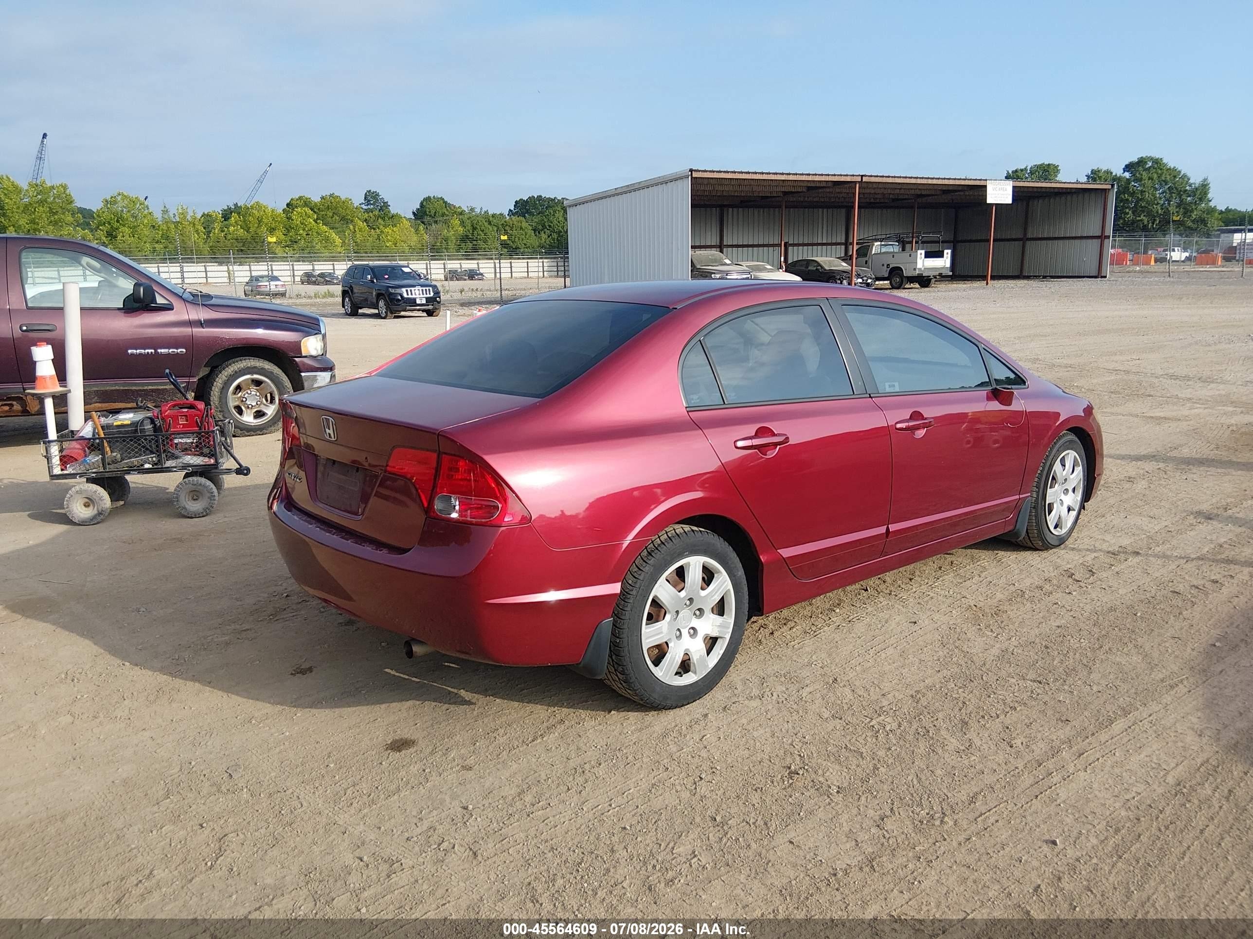 2007 Honda Civic Lx Maroon vin: 1HGFA16577L087812