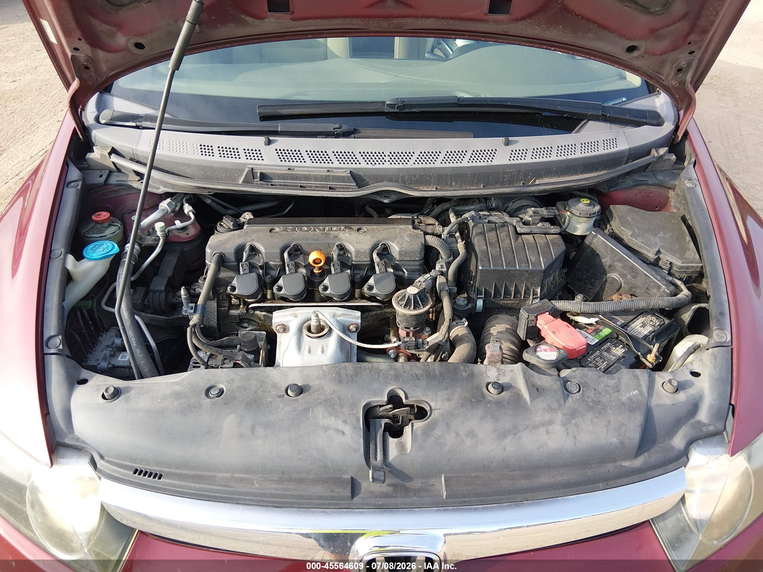 2007 Honda Civic Lx Maroon vin: 1HGFA16577L087812
