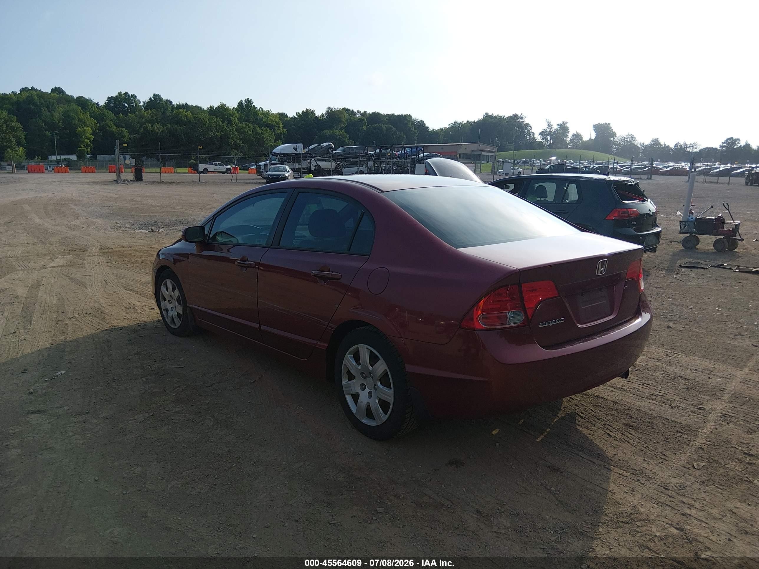 2007 Honda Civic Lx Maroon vin: 1HGFA16577L087812