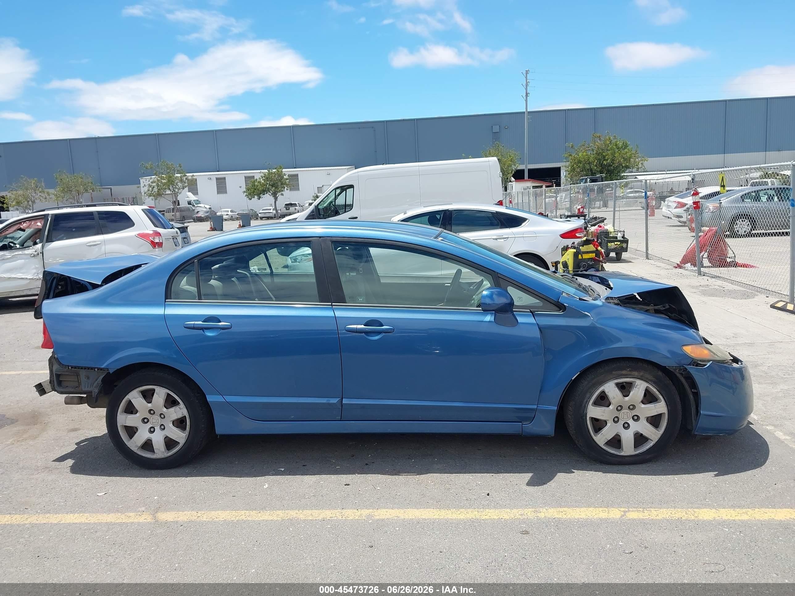 2007 Honda Civic Lx Blue vin: 1HGFA16577L129248