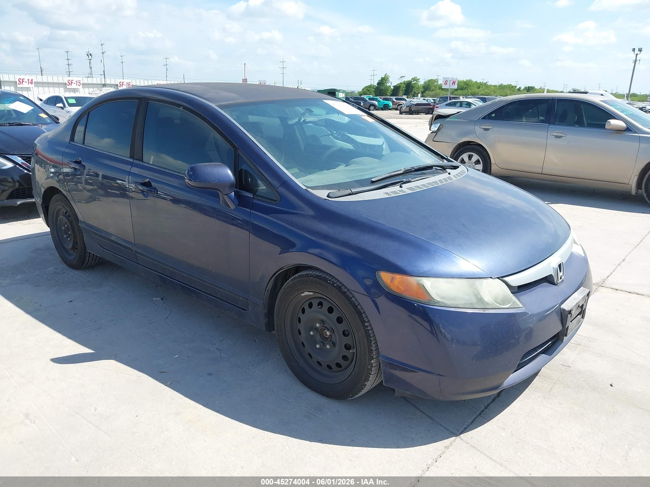 2008 Honda Civic Lx Blue vin: 1HGFA16578L005756