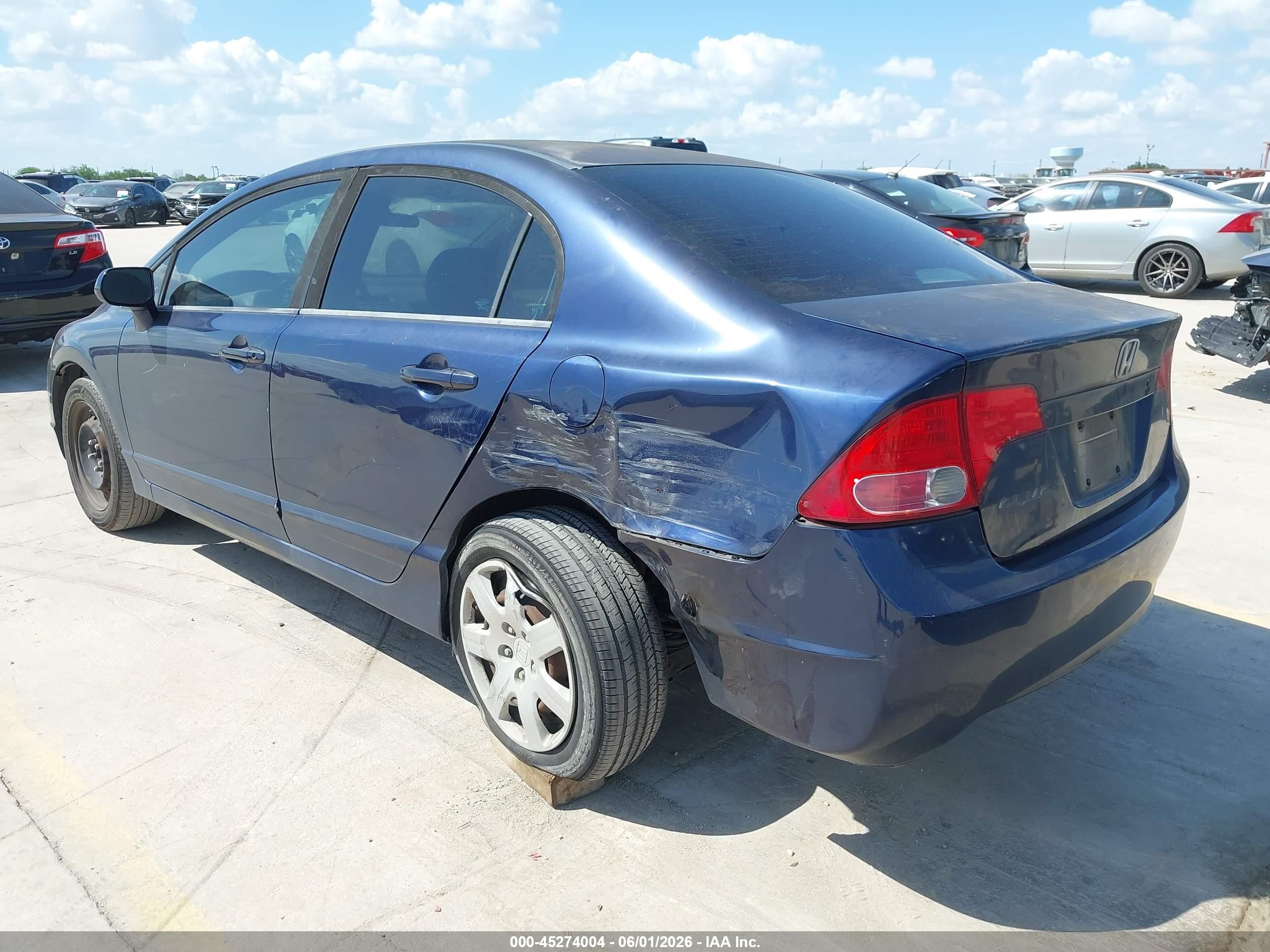2008 Honda Civic Lx Blue vin: 1HGFA16578L005756