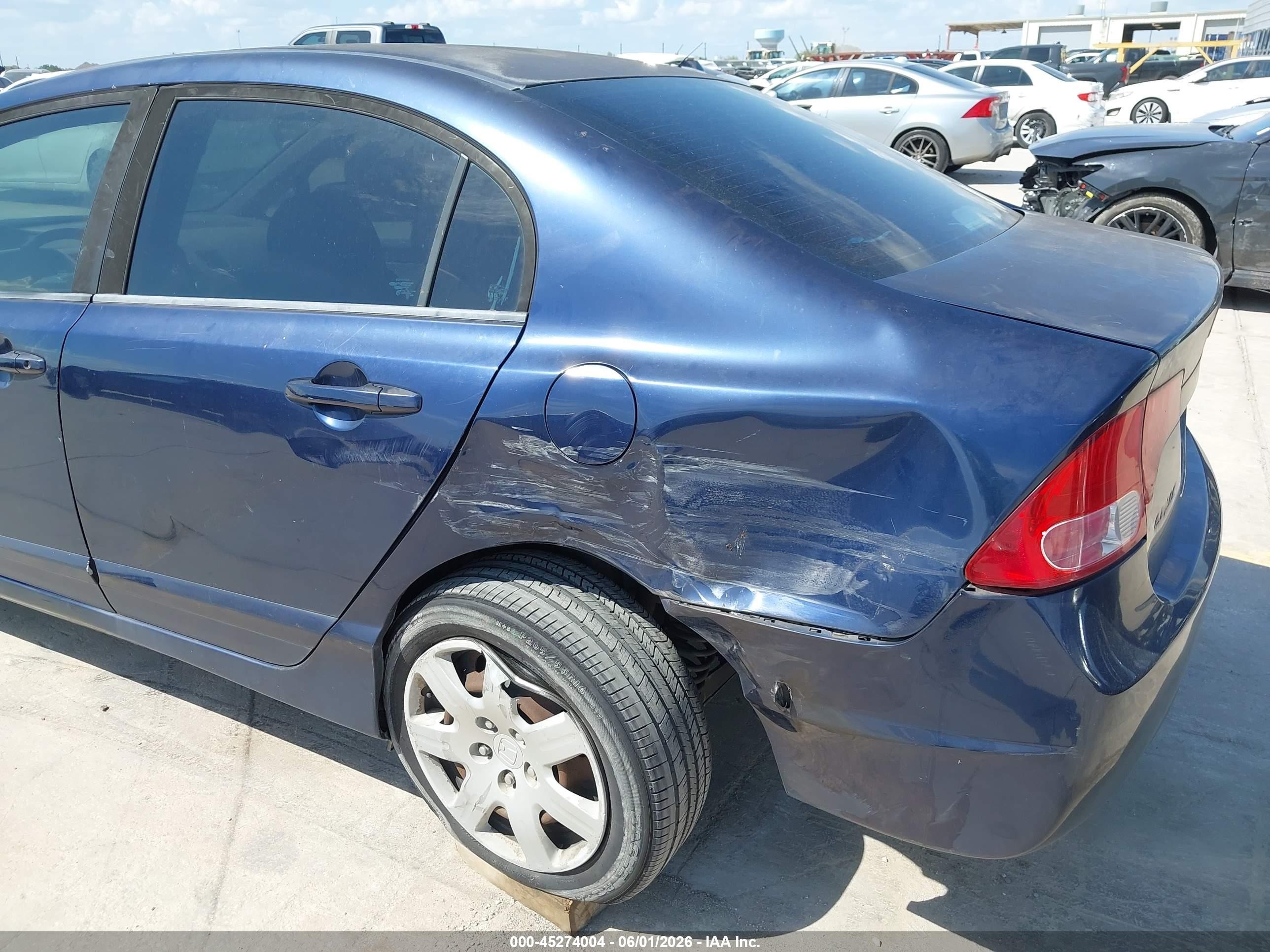 2008 Honda Civic Lx Blue vin: 1HGFA16578L005756