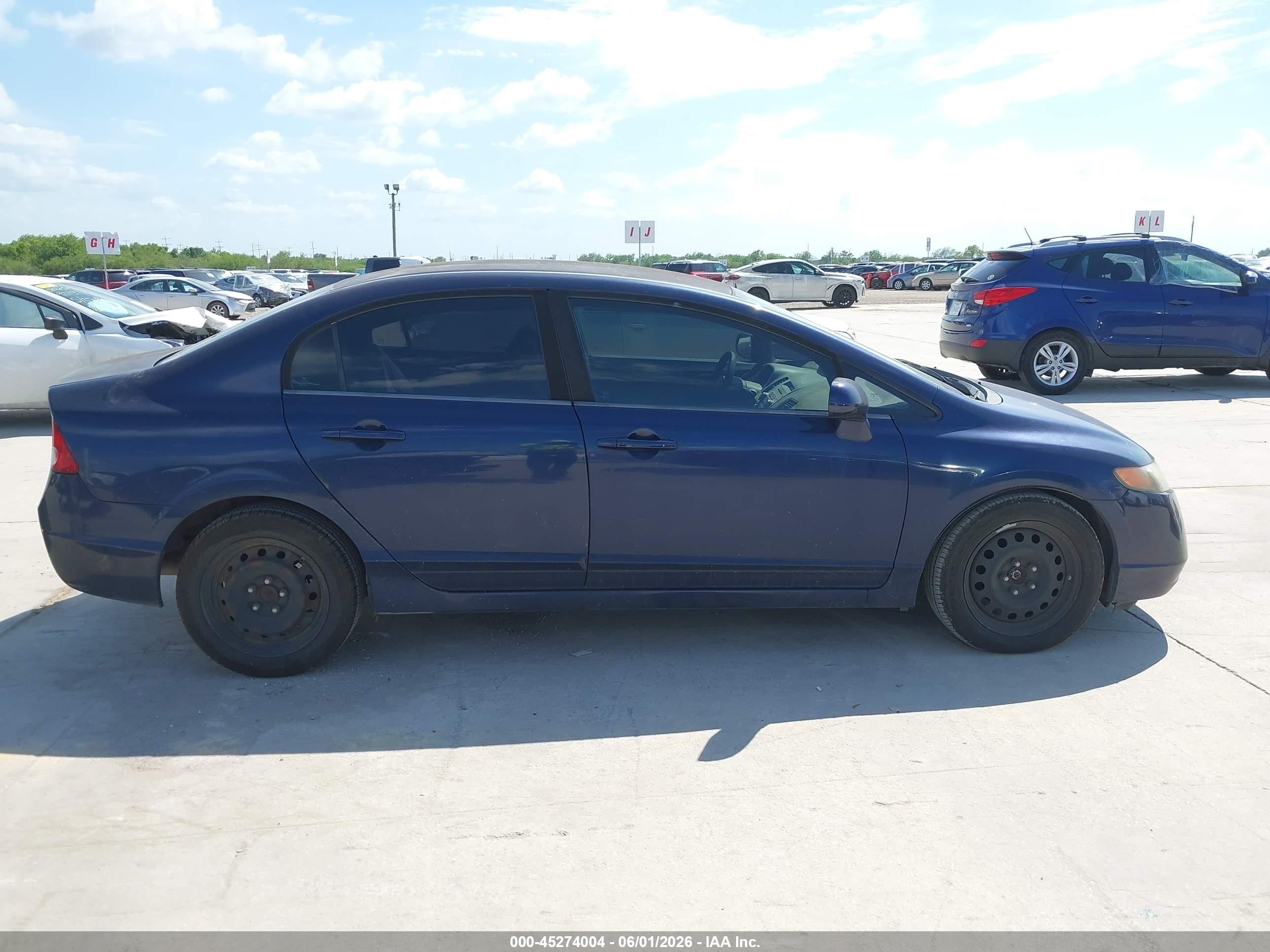 2008 Honda Civic Lx Blue vin: 1HGFA16578L005756