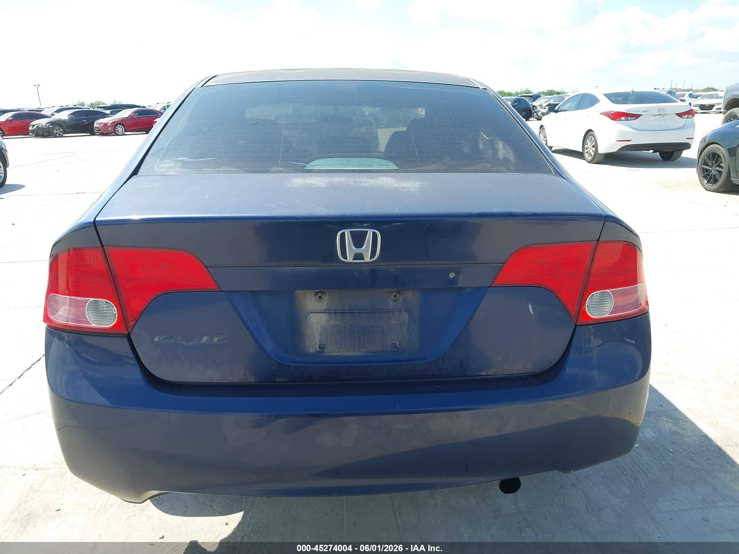 2008 Honda Civic Lx Blue vin: 1HGFA16578L005756