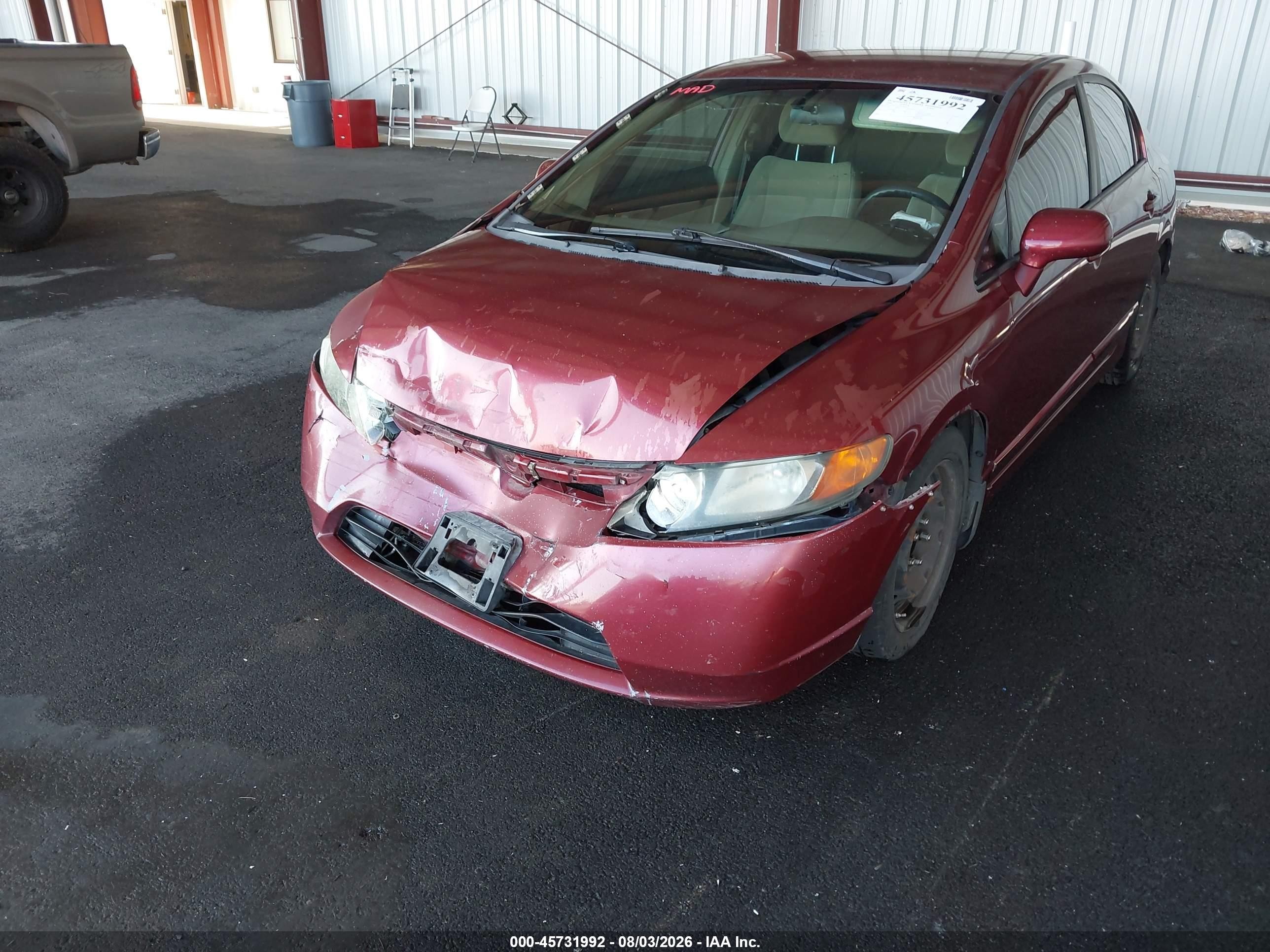 2008 Honda Civic Lx Burgundy vin: 1HGFA16578L040510