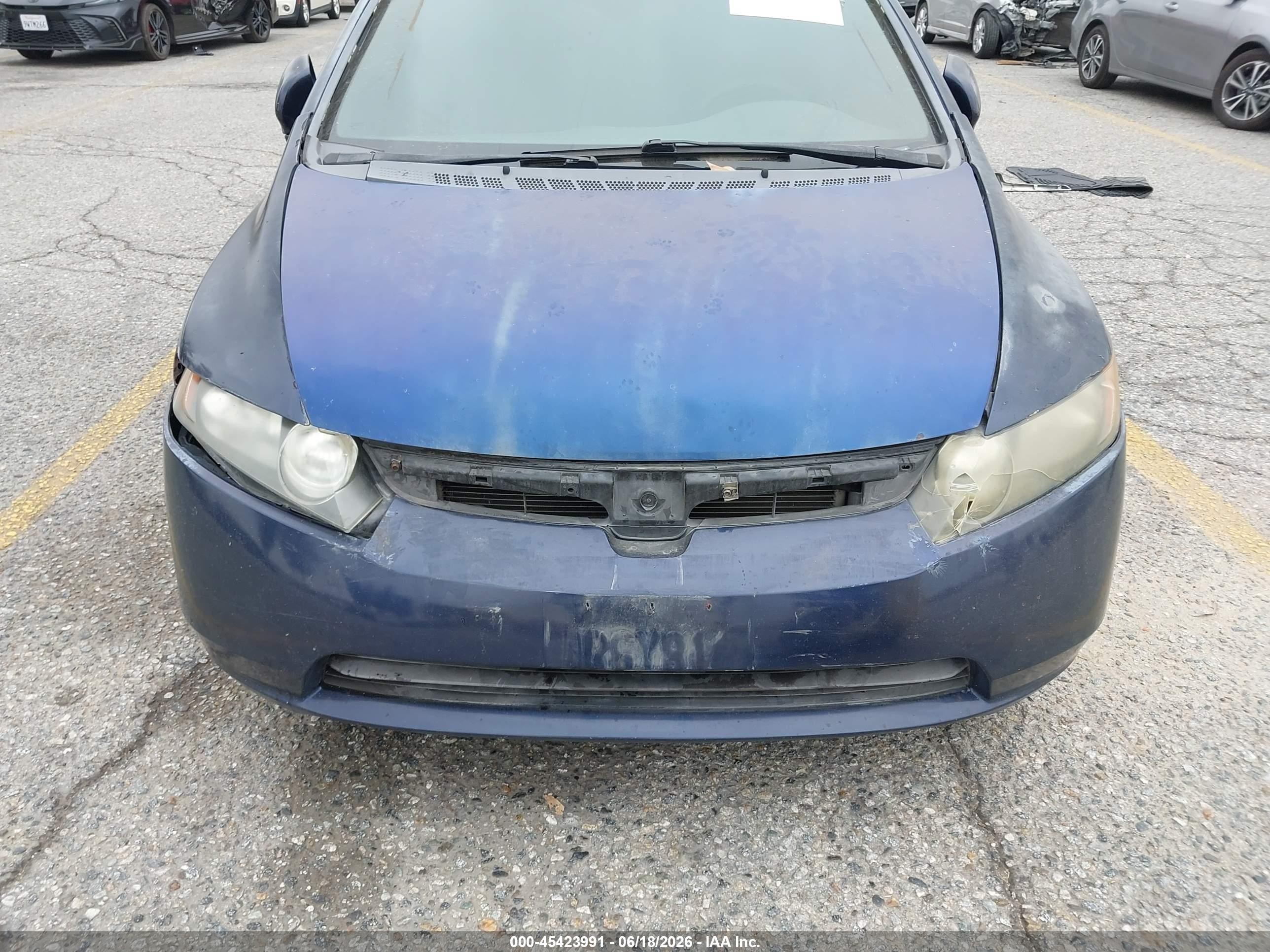 2008 Honda Civic Lx Blue vin: 1HGFA16578L048137