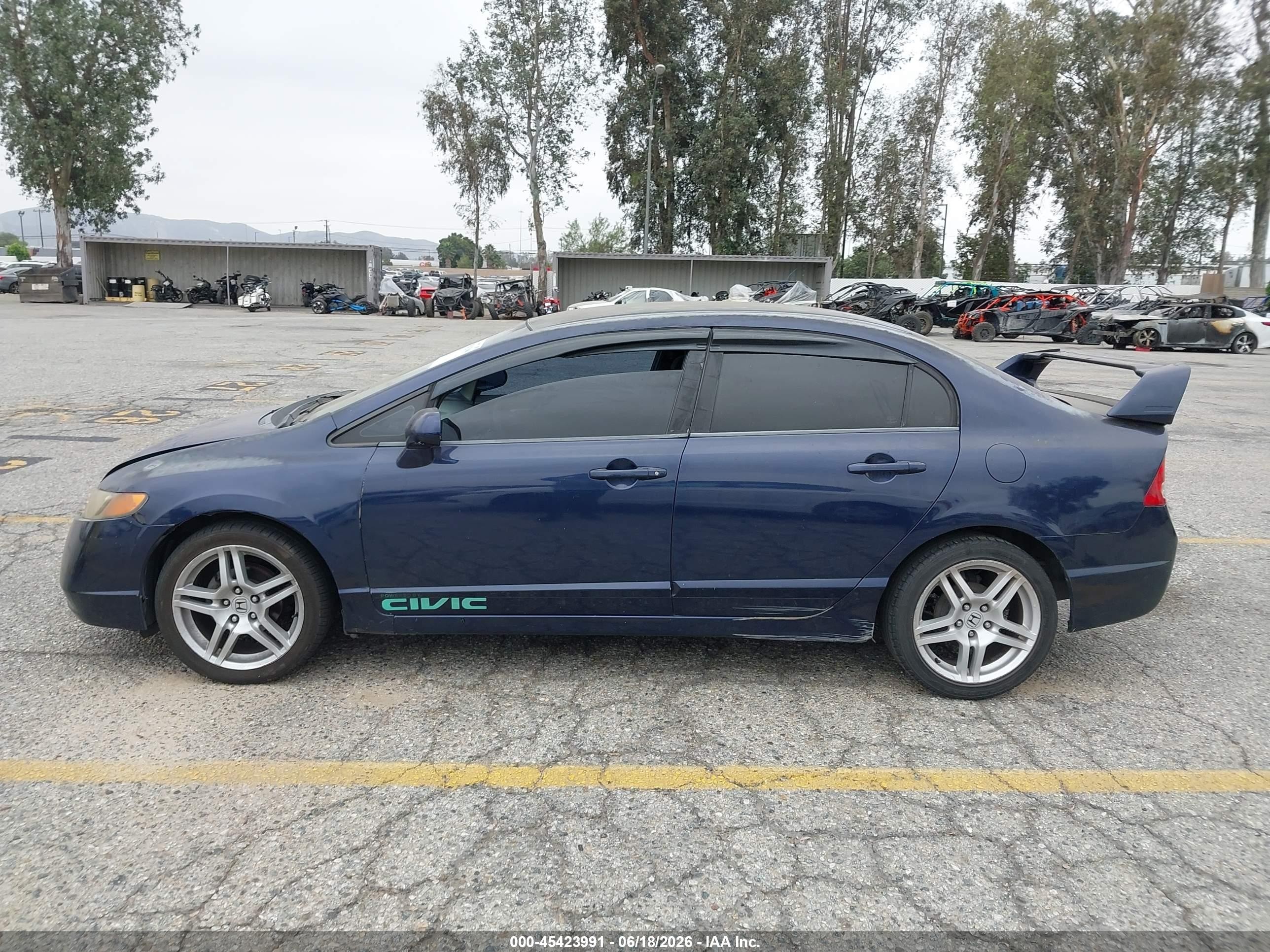 2008 Honda Civic Lx Blue vin: 1HGFA16578L048137