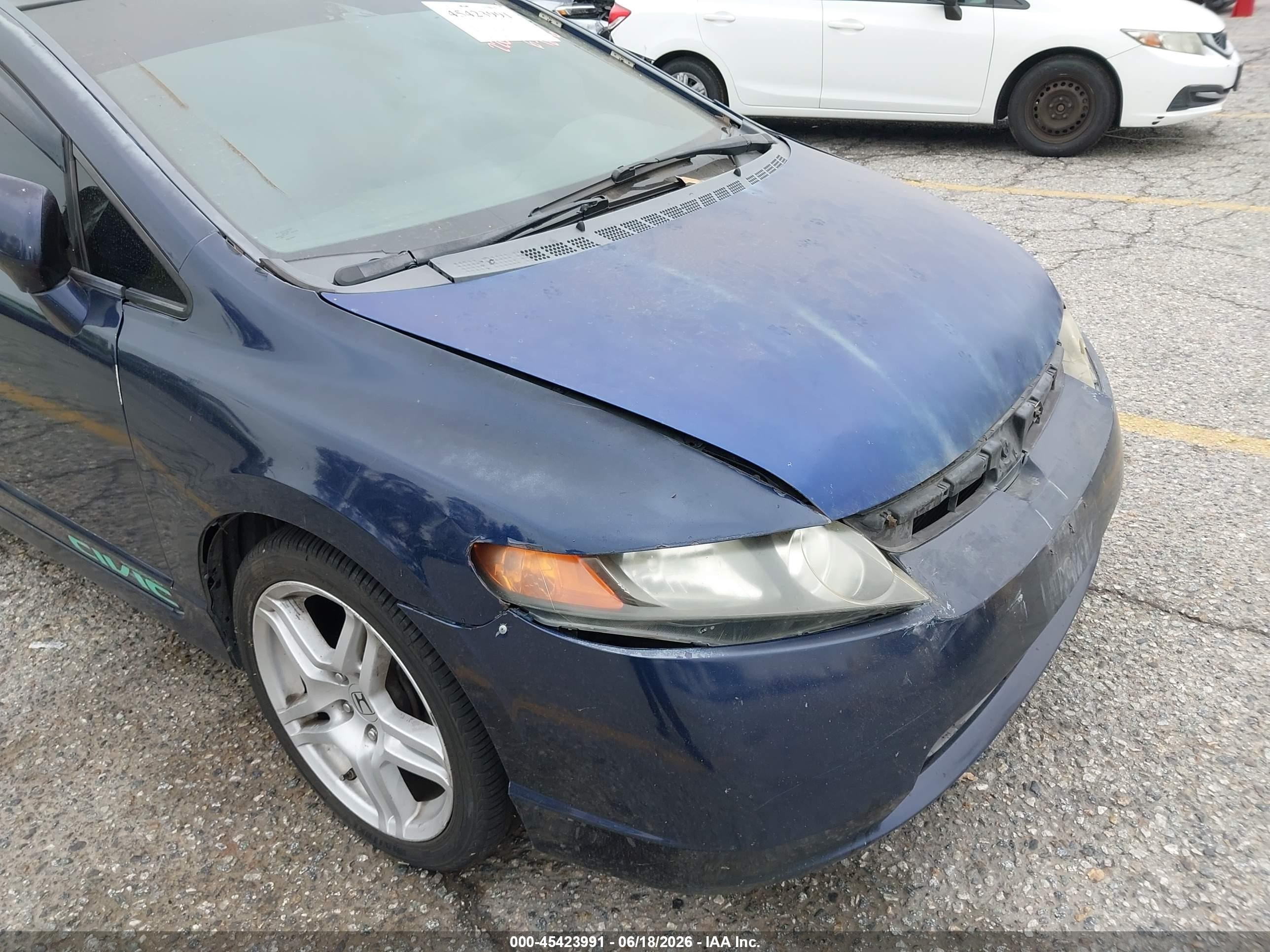 2008 Honda Civic Lx Blue vin: 1HGFA16578L048137