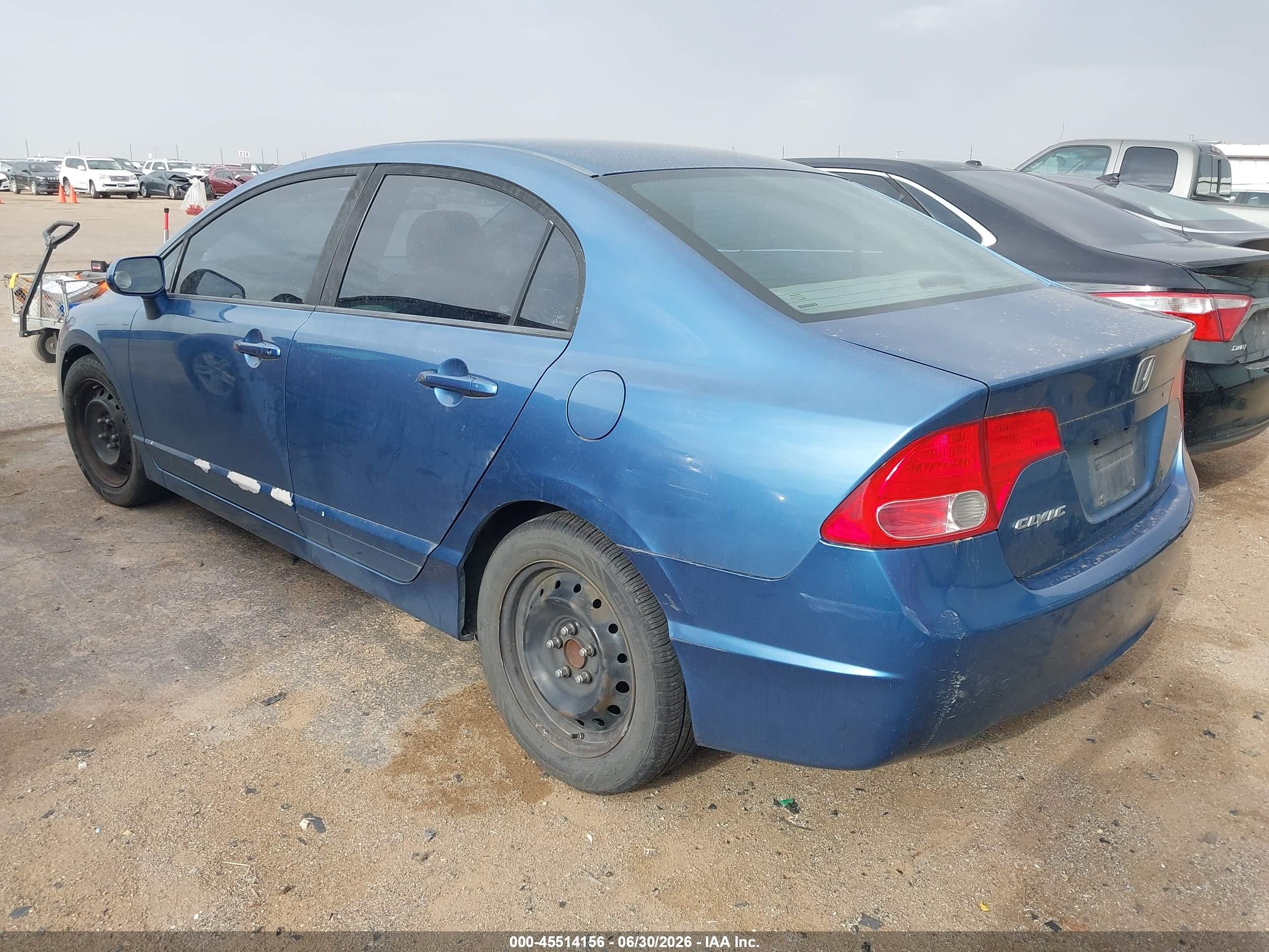 2008 Honda Civic Lx Blue vin: 1HGFA16578L070087