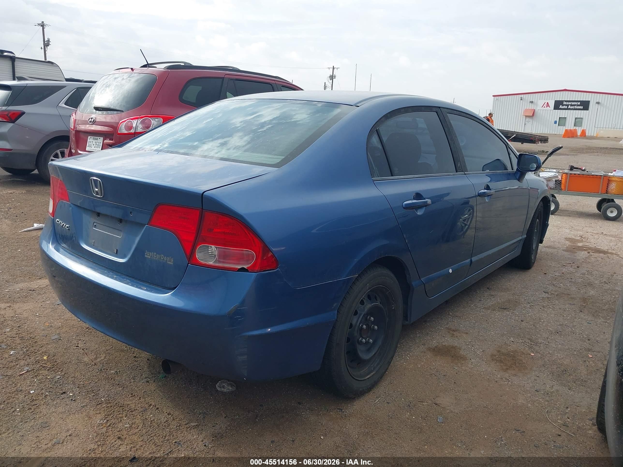 2008 Honda Civic Lx Blue vin: 1HGFA16578L070087