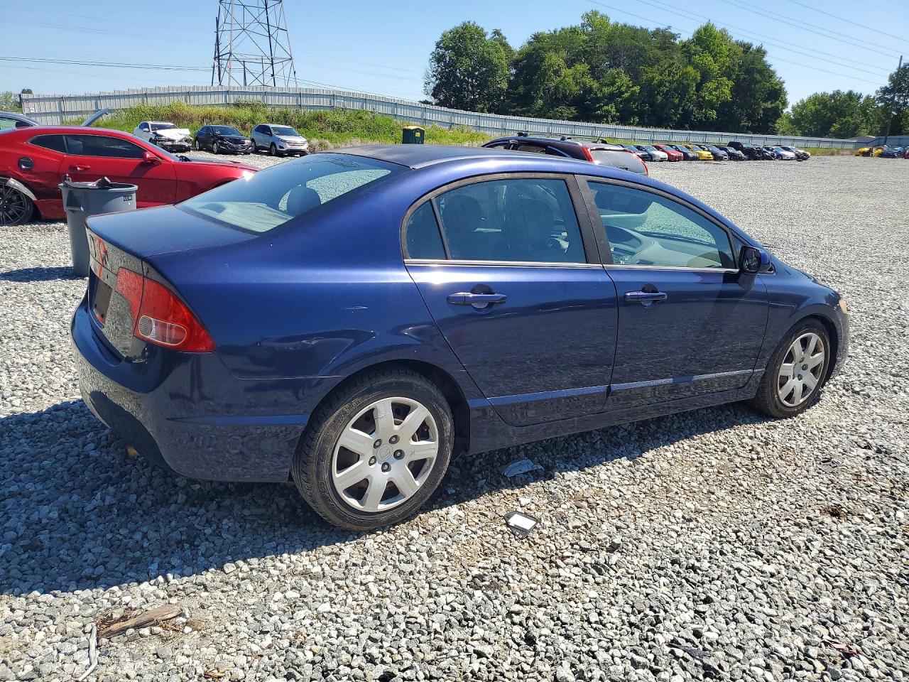 2008 Honda Civic Lx Blue vin: 1HGFA16578L116338