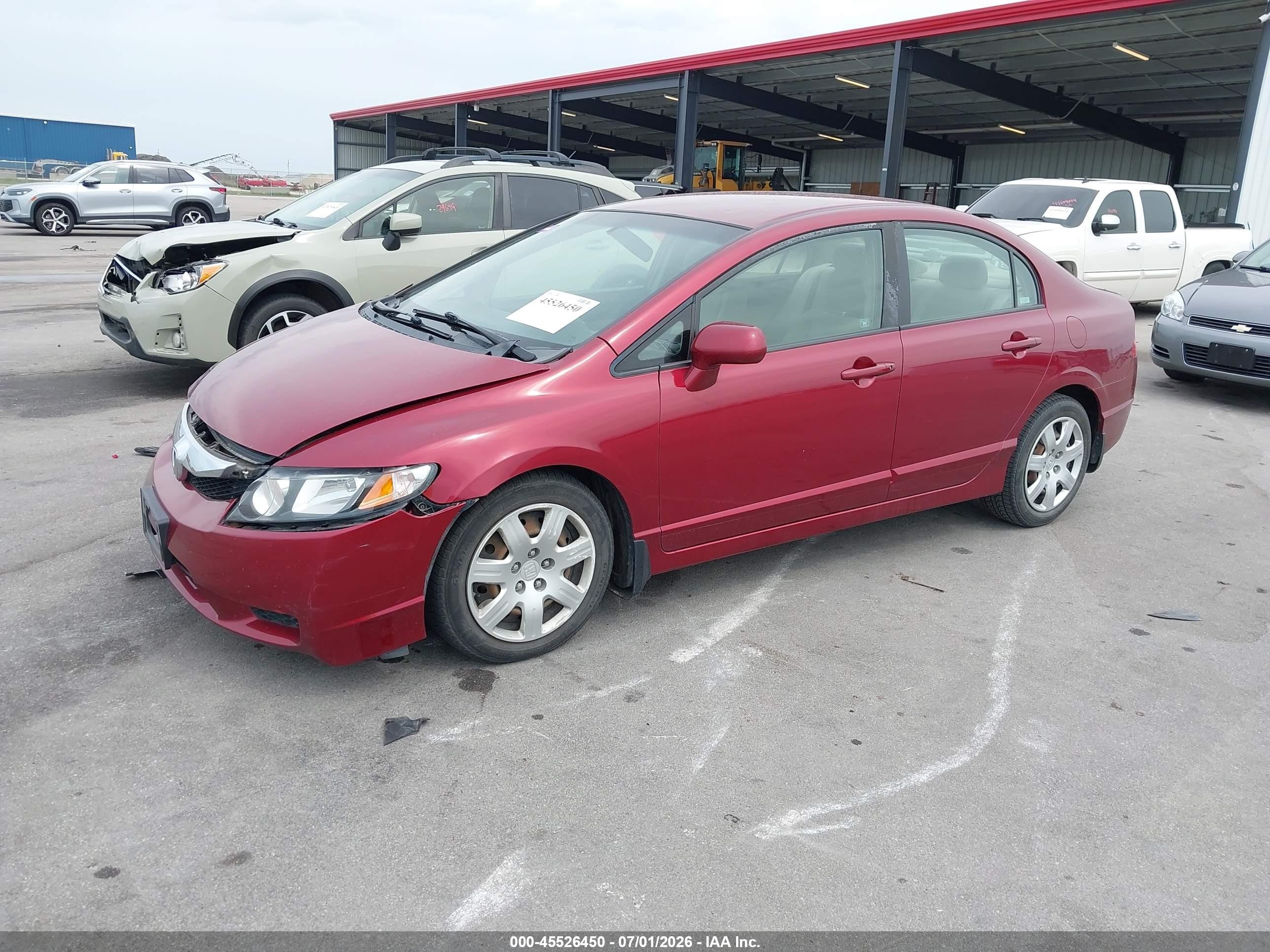 2009 Honda Civic Lx Red vin: 1HGFA16579L003264