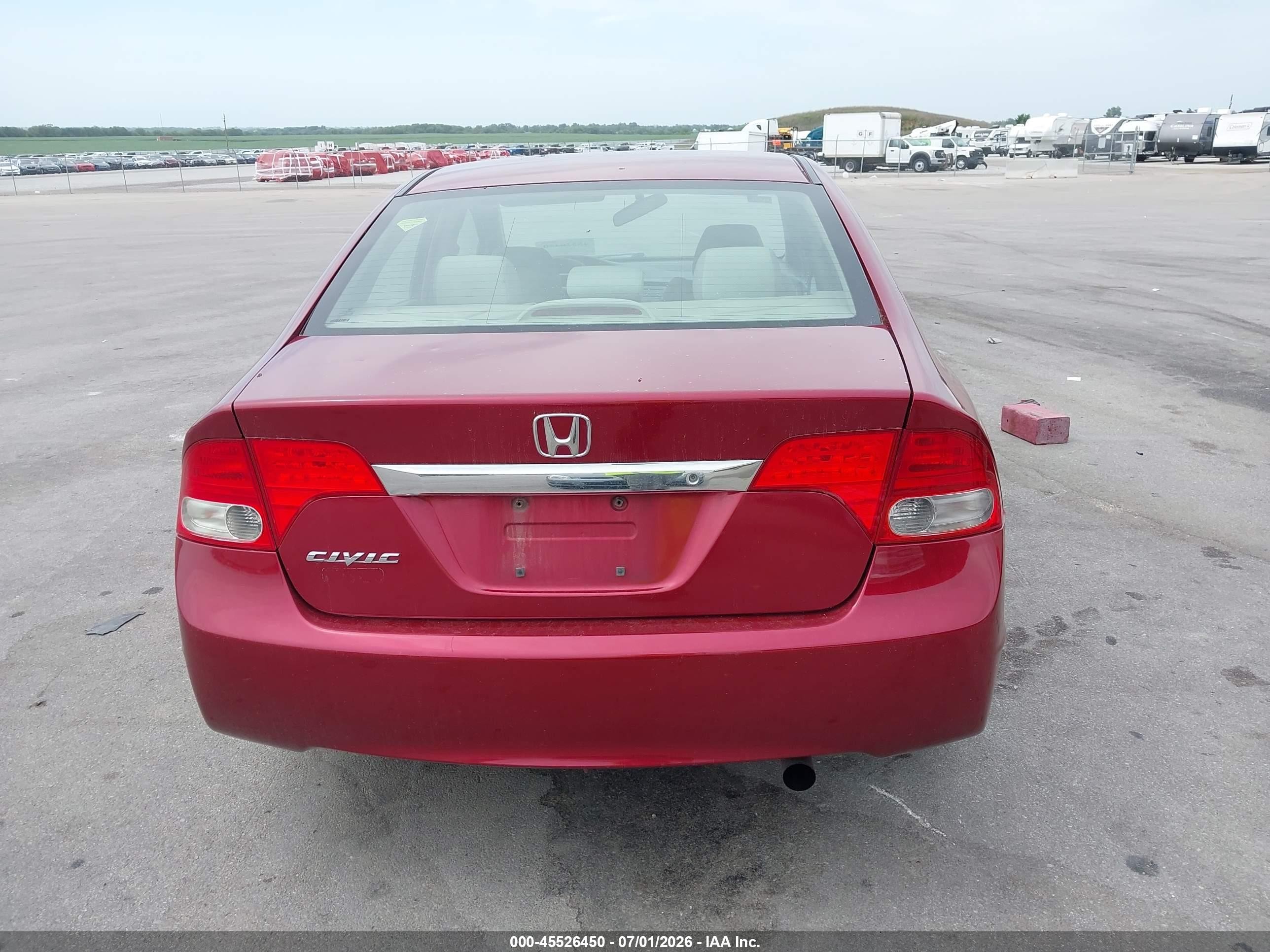 2009 Honda Civic Lx Red vin: 1HGFA16579L003264
