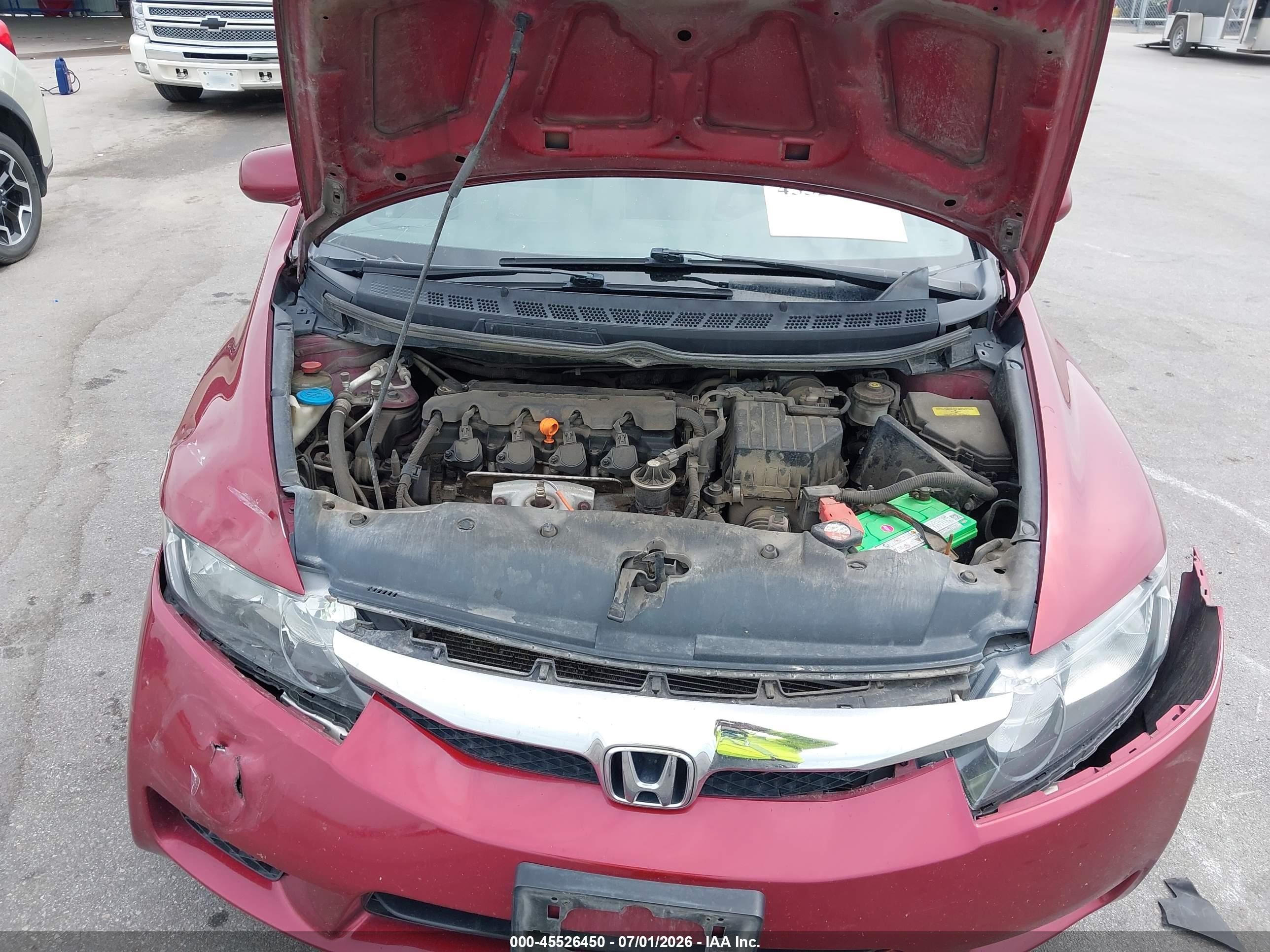 2009 Honda Civic Lx Red vin: 1HGFA16579L003264