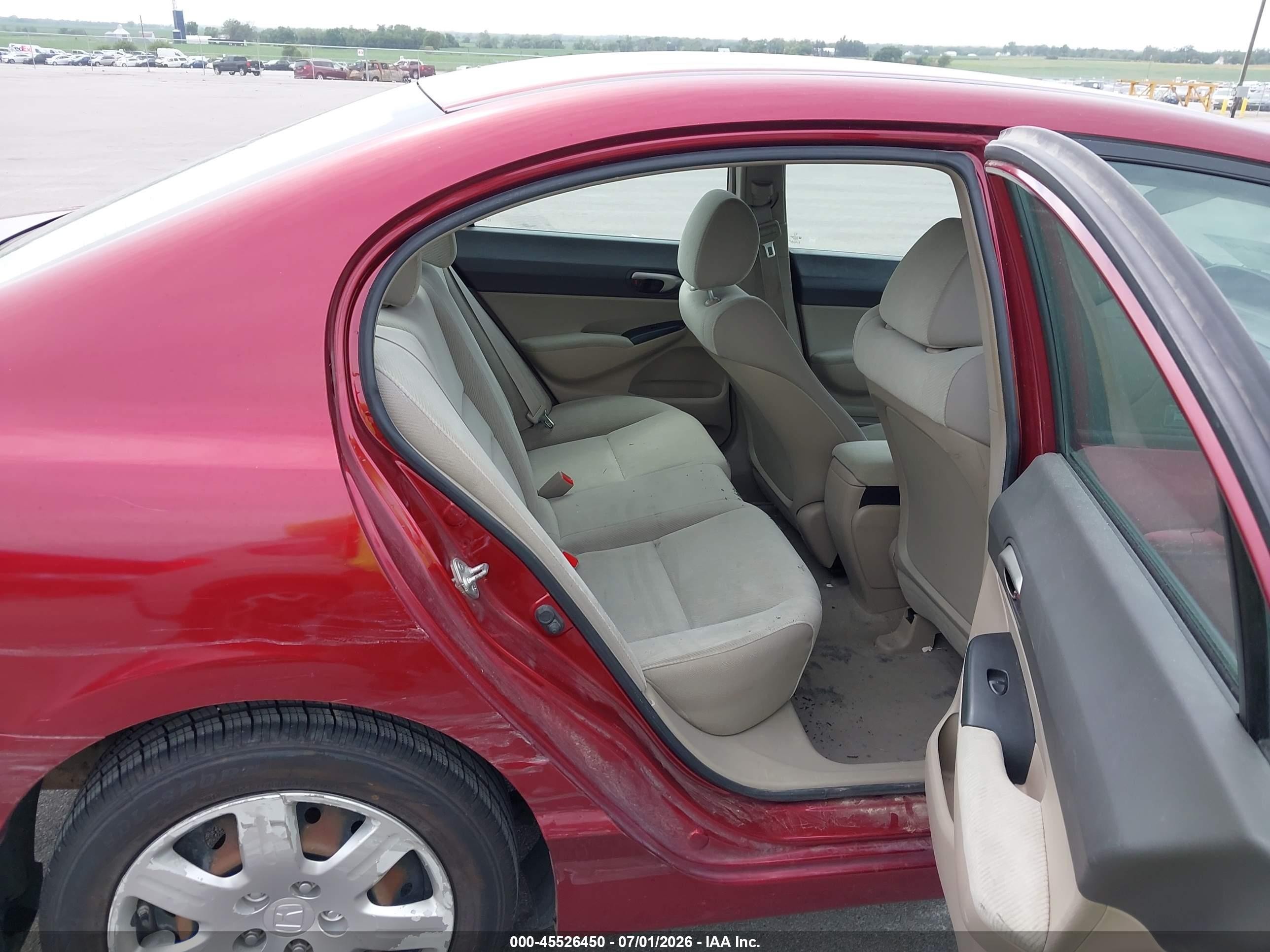 2009 Honda Civic Lx Red vin: 1HGFA16579L003264