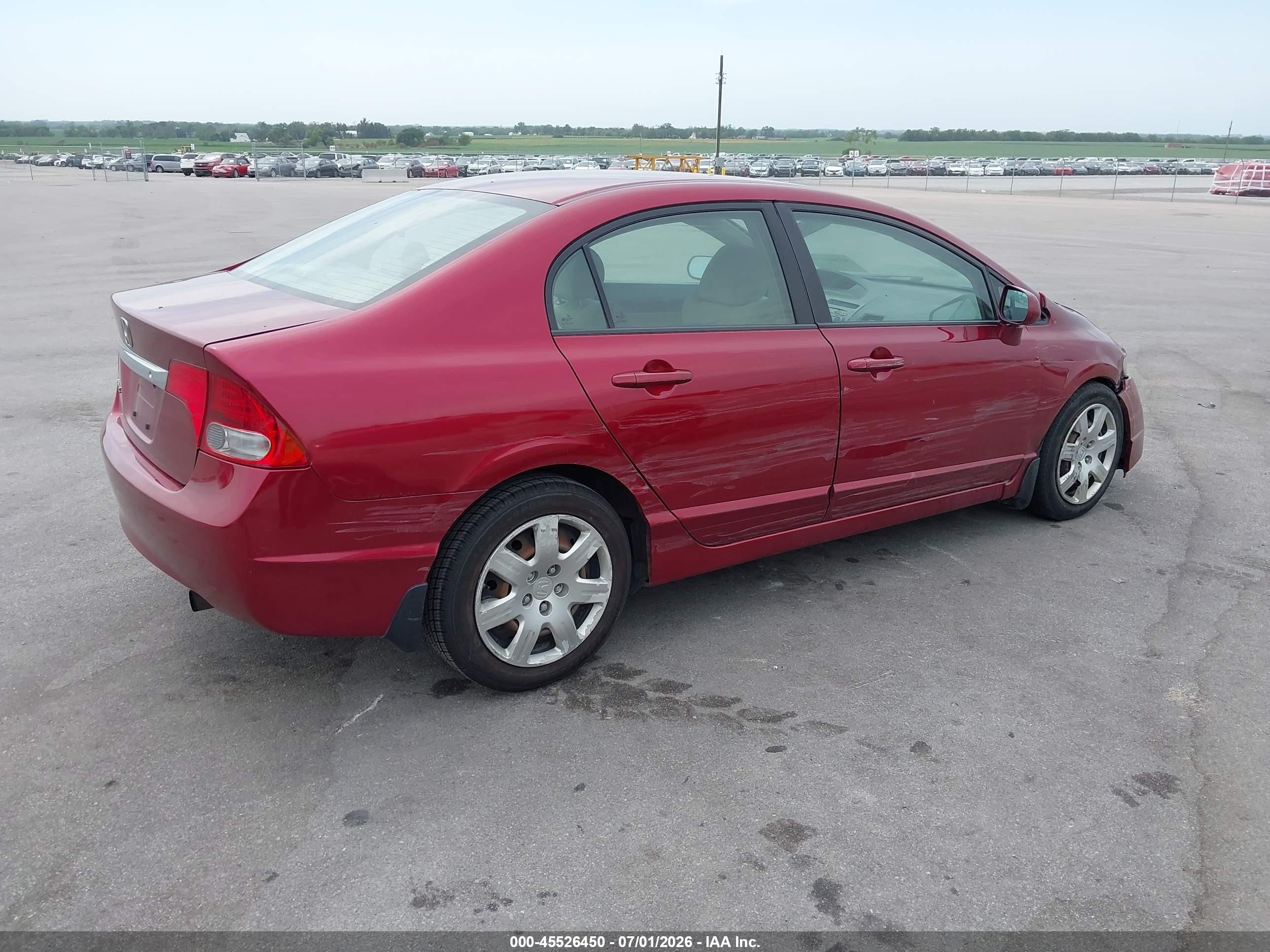 2009 Honda Civic Lx Red vin: 1HGFA16579L003264