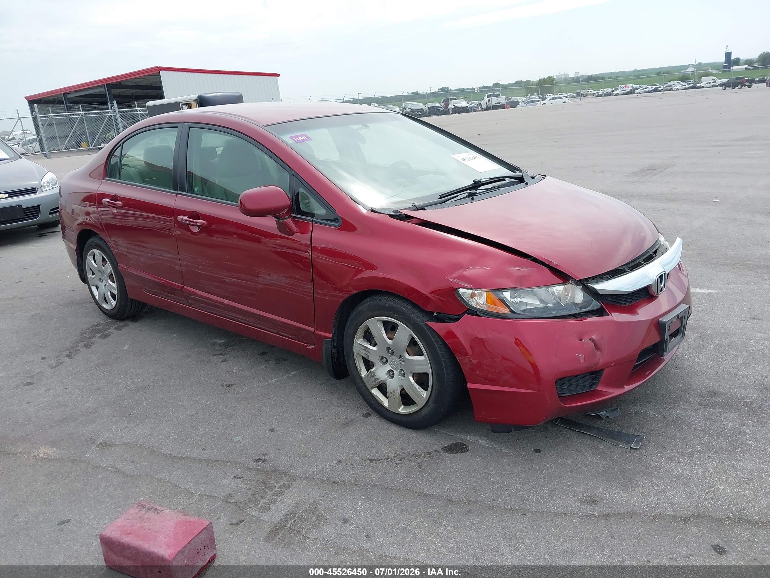2009 Honda Civic Lx Red vin: 1HGFA16579L003264