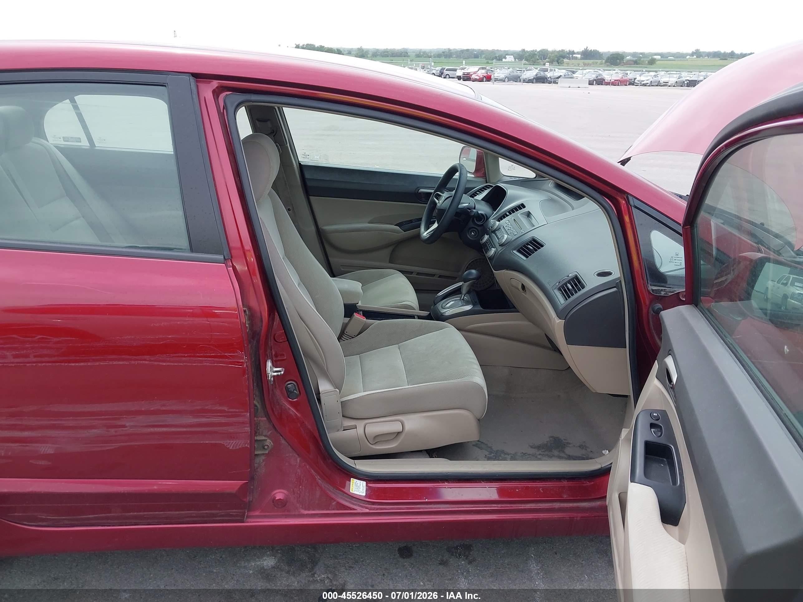2009 Honda Civic Lx Red vin: 1HGFA16579L003264