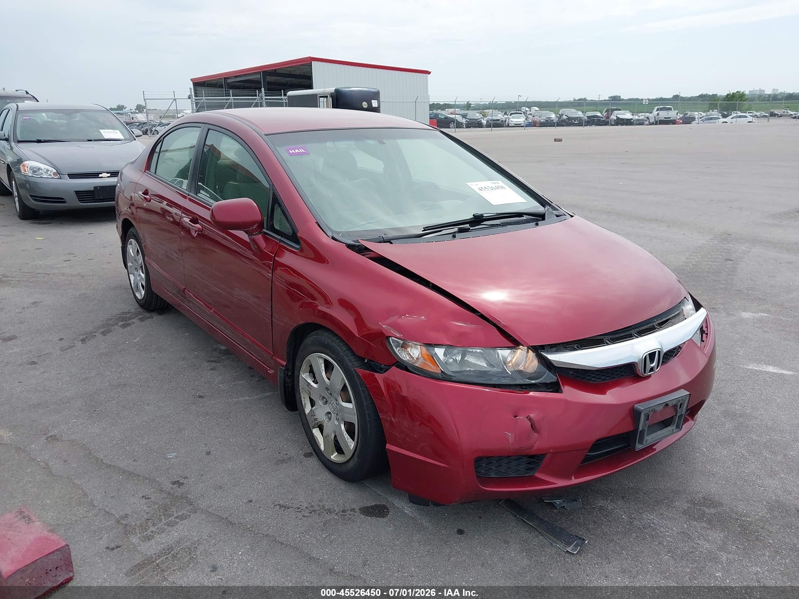2009 Honda Civic Lx Red vin: 1HGFA16579L003264