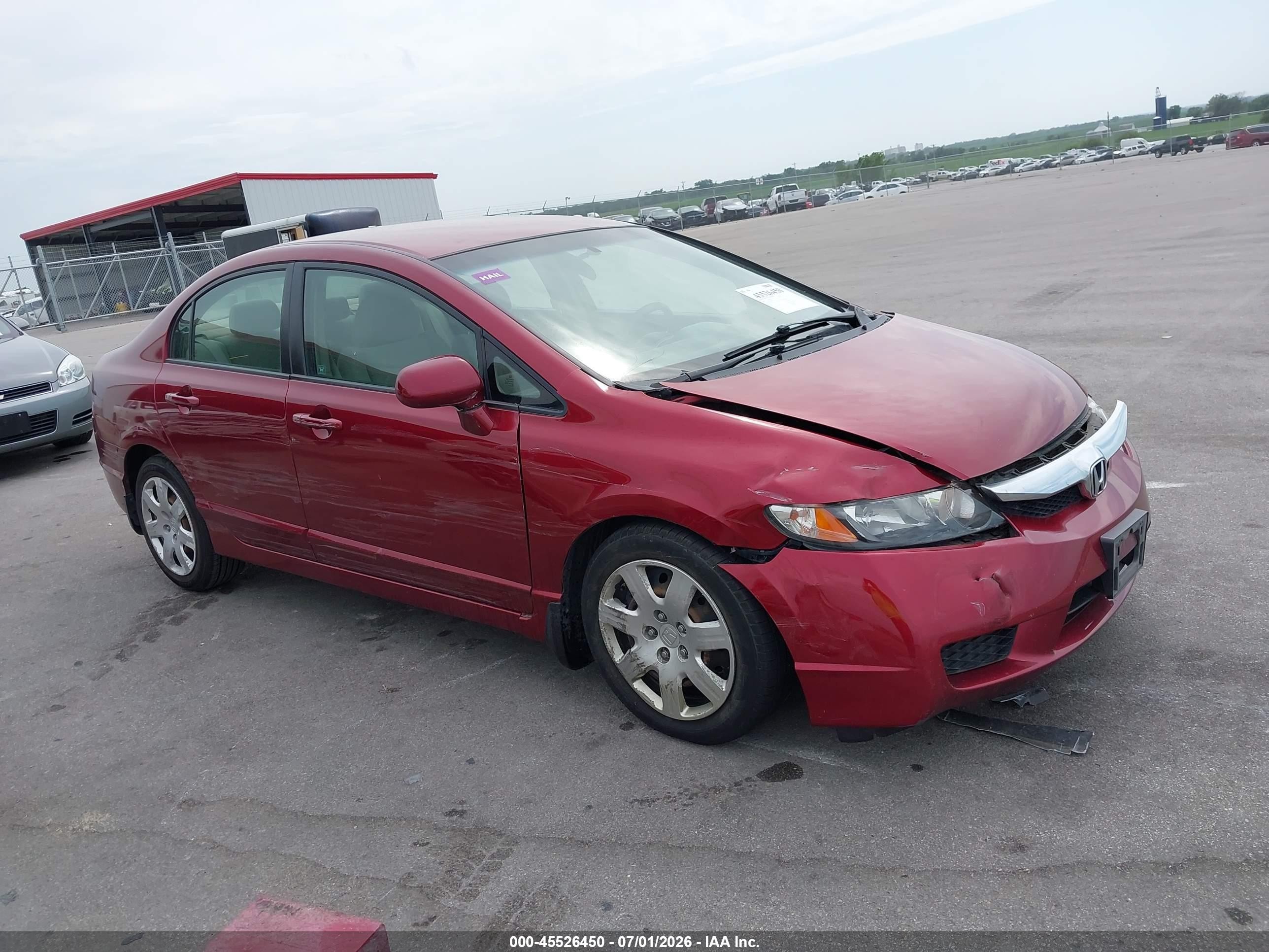 2009 Honda Civic Lx Red vin: 1HGFA16579L003264