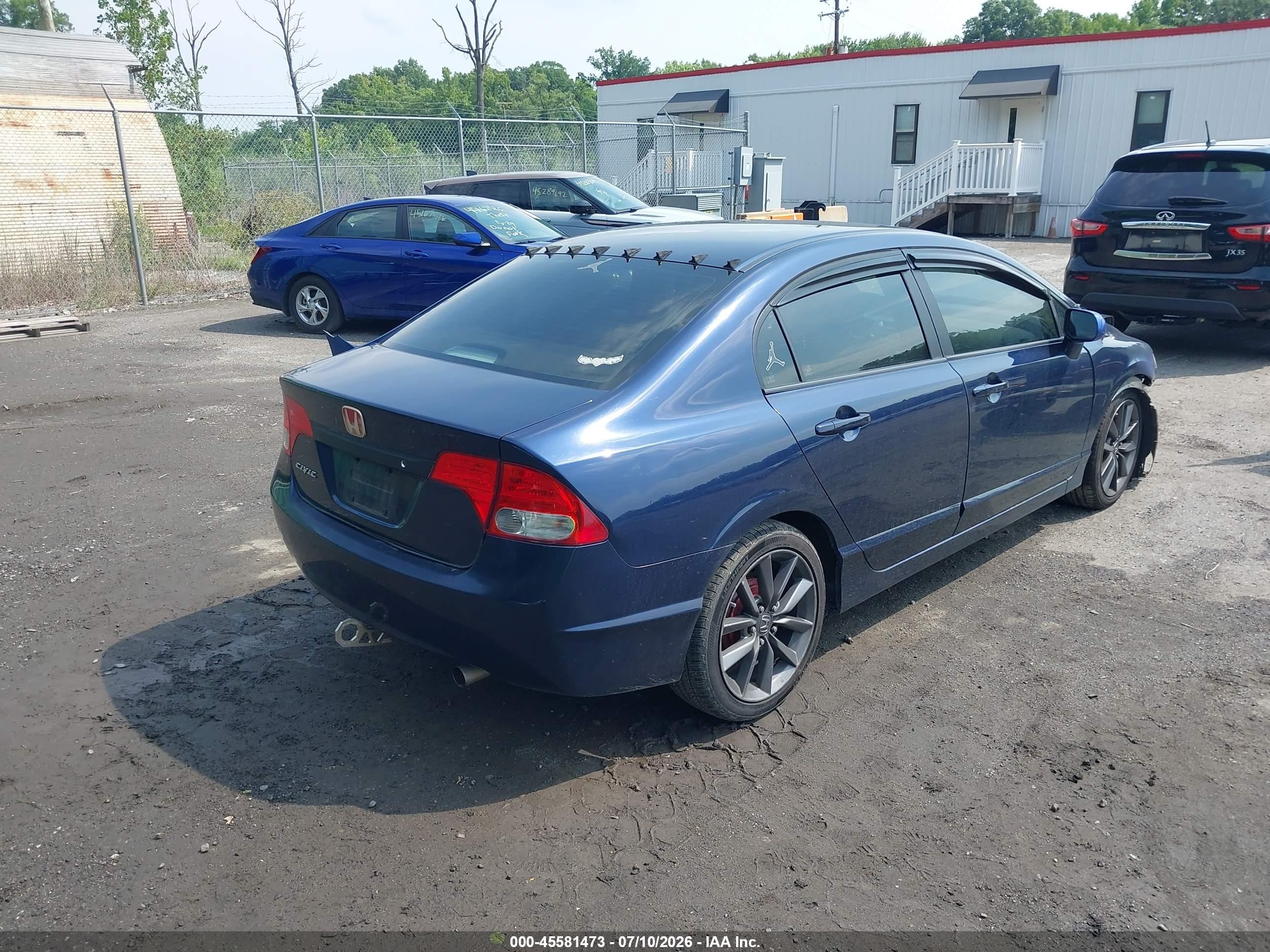 2009 Honda Civic Lx Blue vin: 1HGFA16579L014443