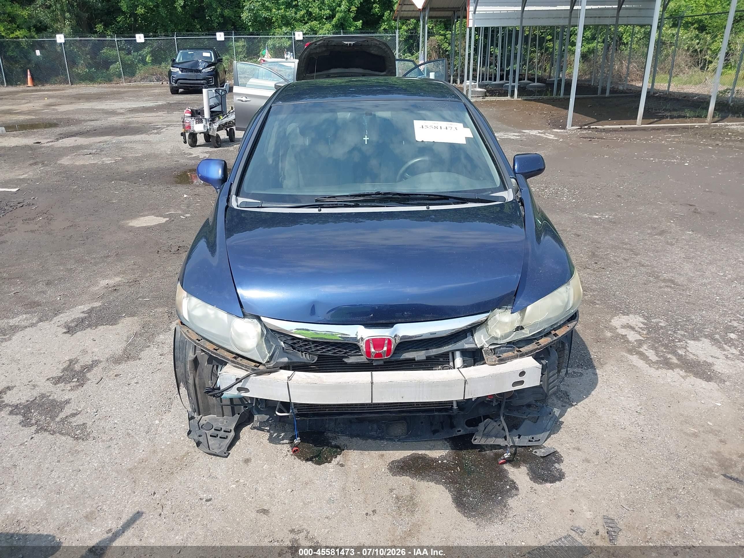 2009 Honda Civic Lx Blue vin: 1HGFA16579L014443