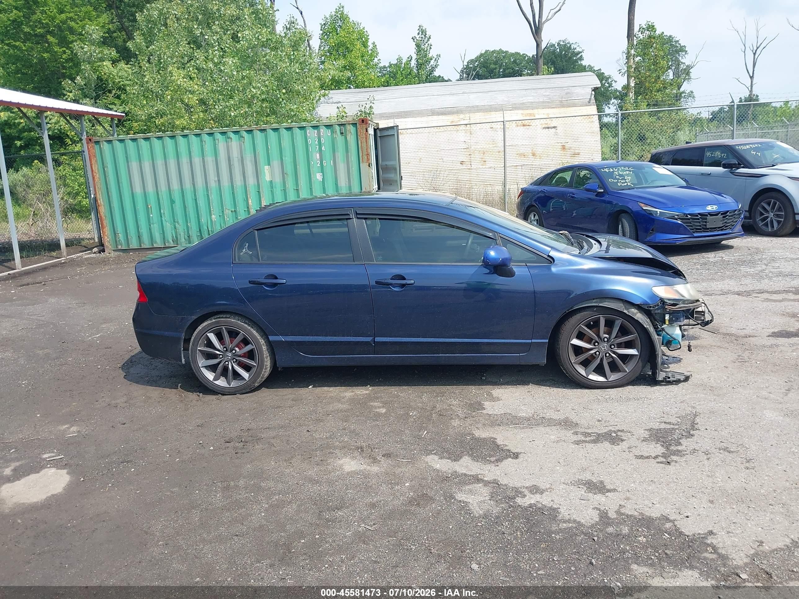 2009 Honda Civic Lx Blue vin: 1HGFA16579L014443