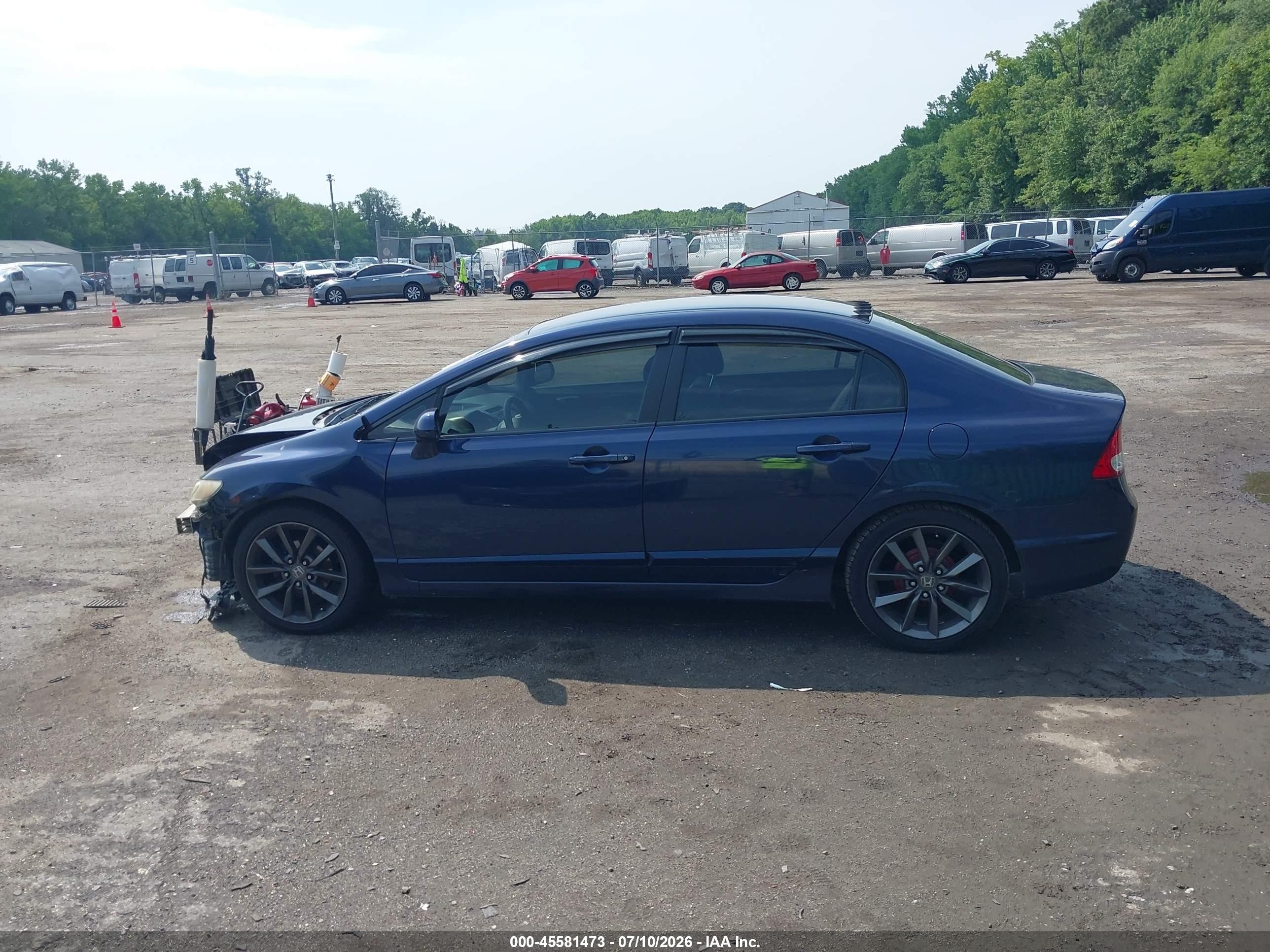 2009 Honda Civic Lx Blue vin: 1HGFA16579L014443
