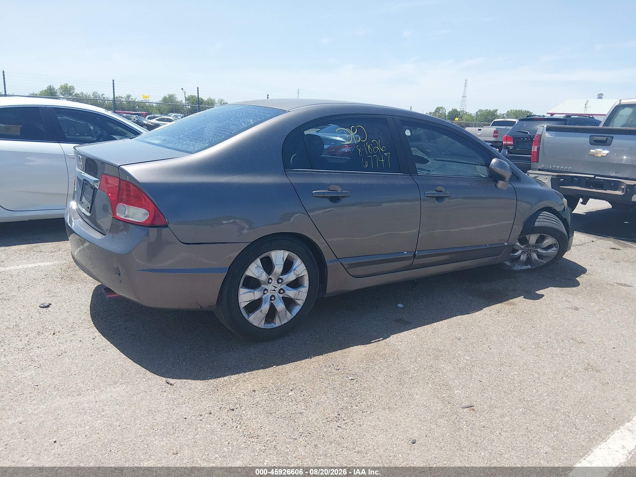 2009 Honda Civic Lx Gray vin: 1HGFA16579L028181