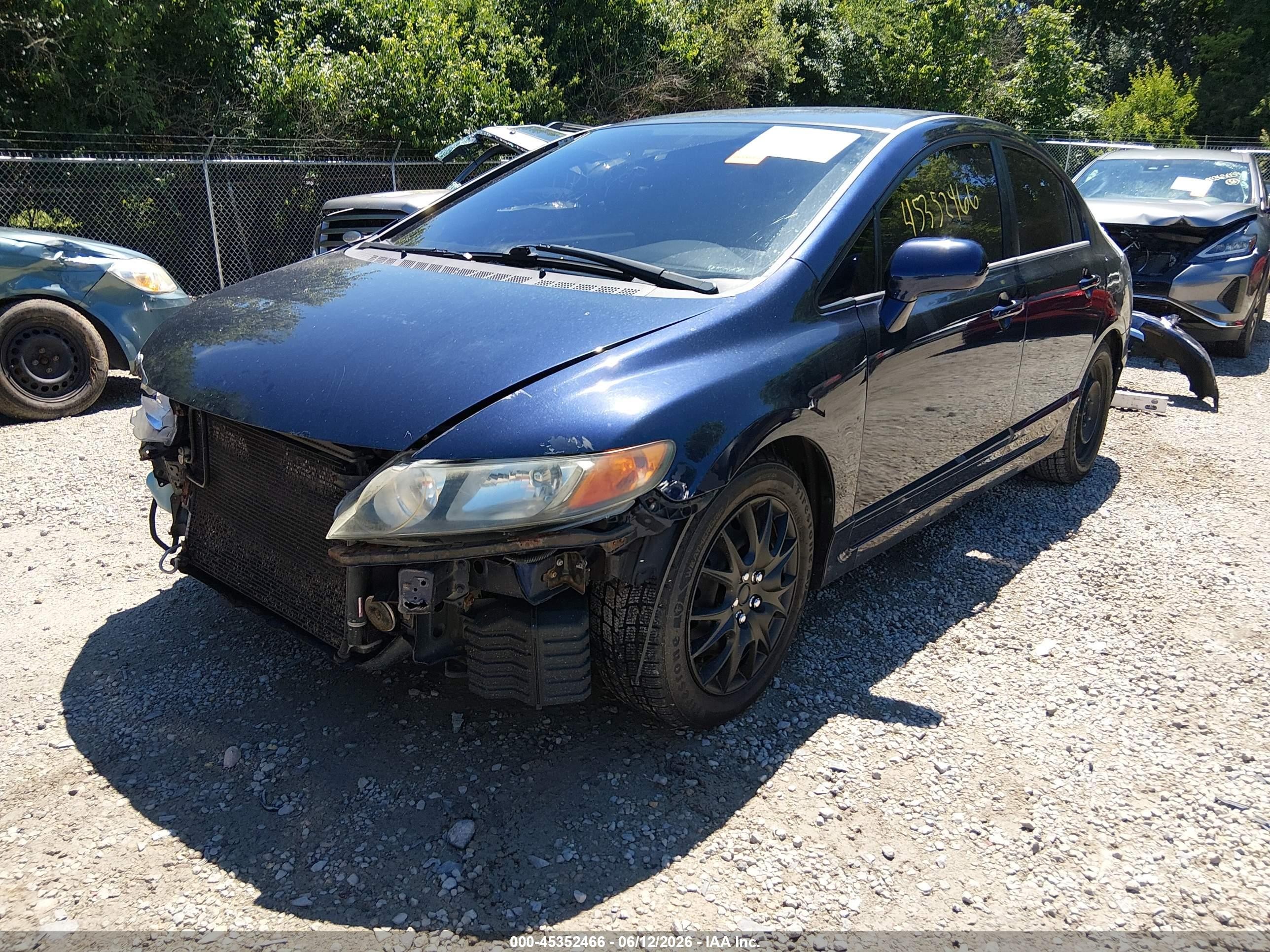2006 Honda Civic Lx Blue vin: 1HGFA16586L082133