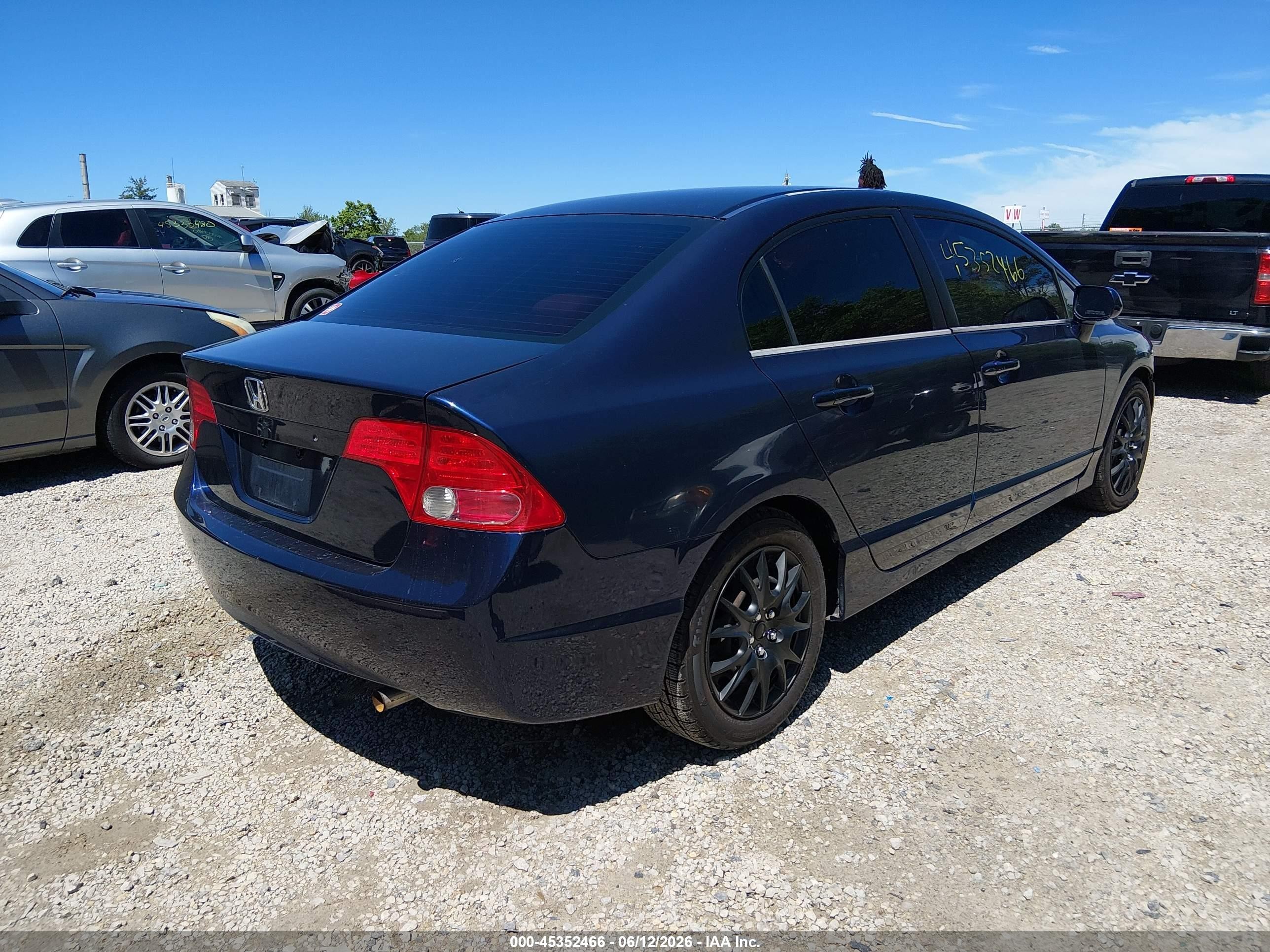 2006 Honda Civic Lx Blue vin: 1HGFA16586L082133