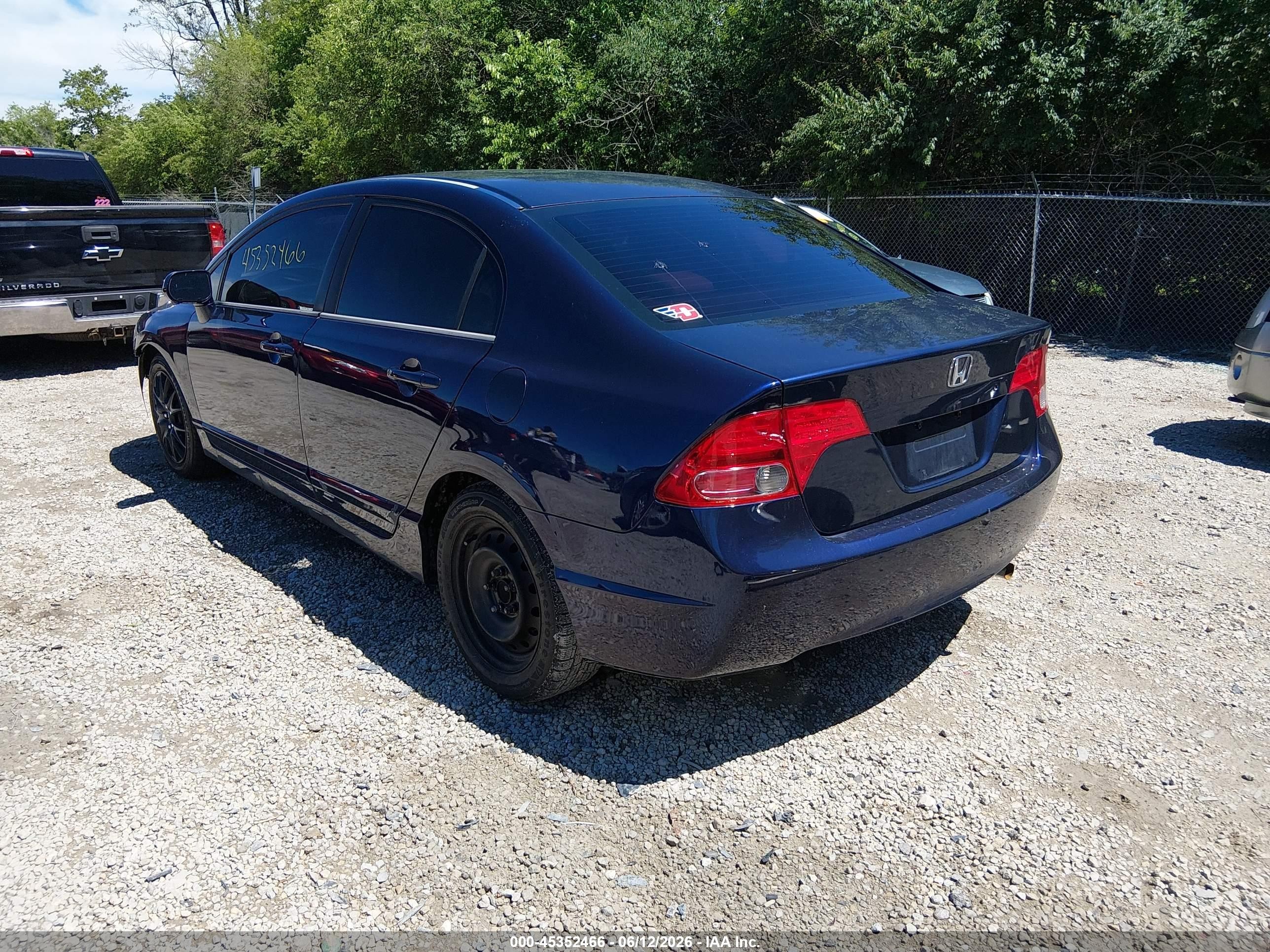 2006 Honda Civic Lx Blue vin: 1HGFA16586L082133
