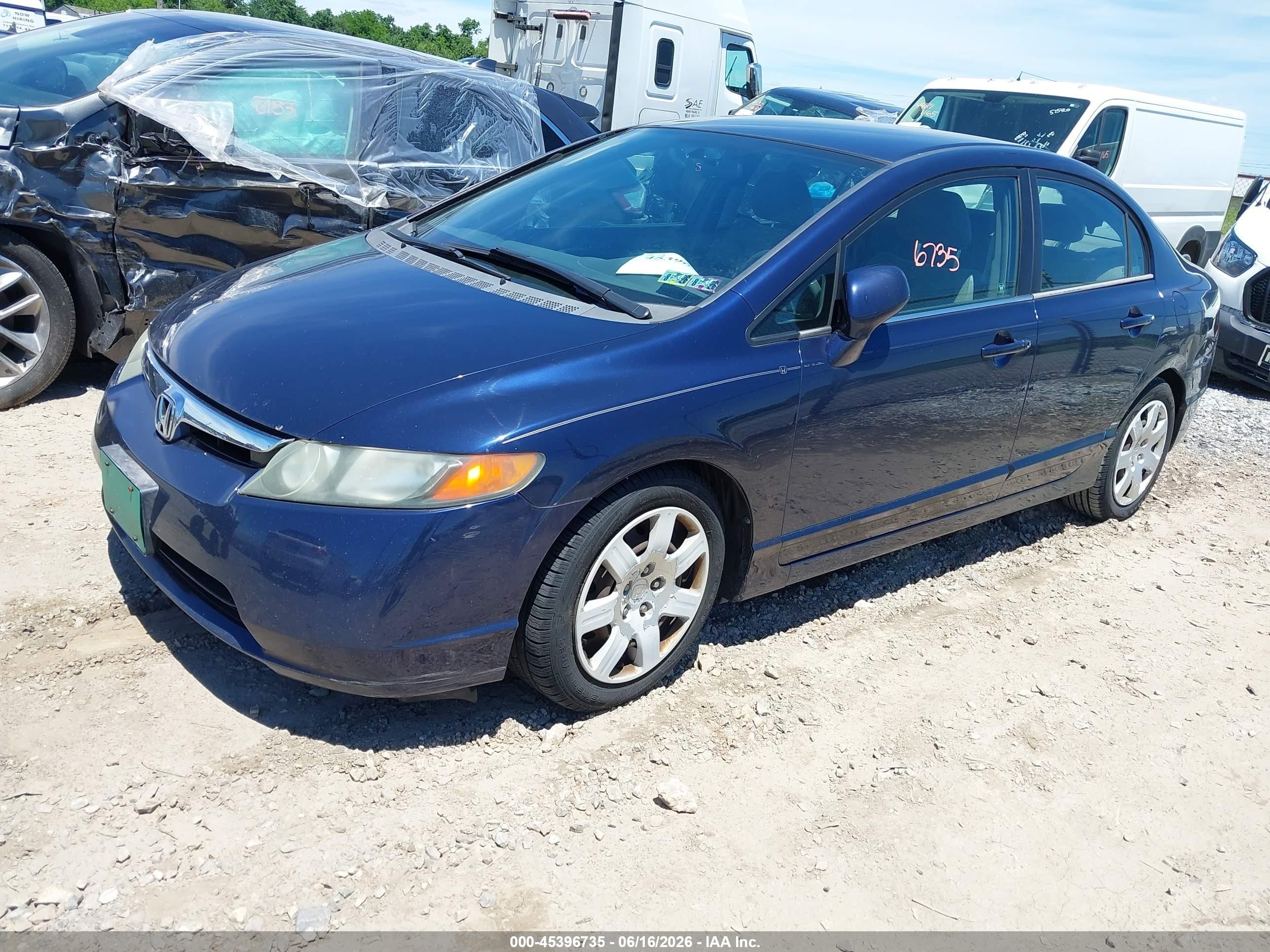 2006 Honda Civic Lx Blue vin: 1HGFA16586L119987