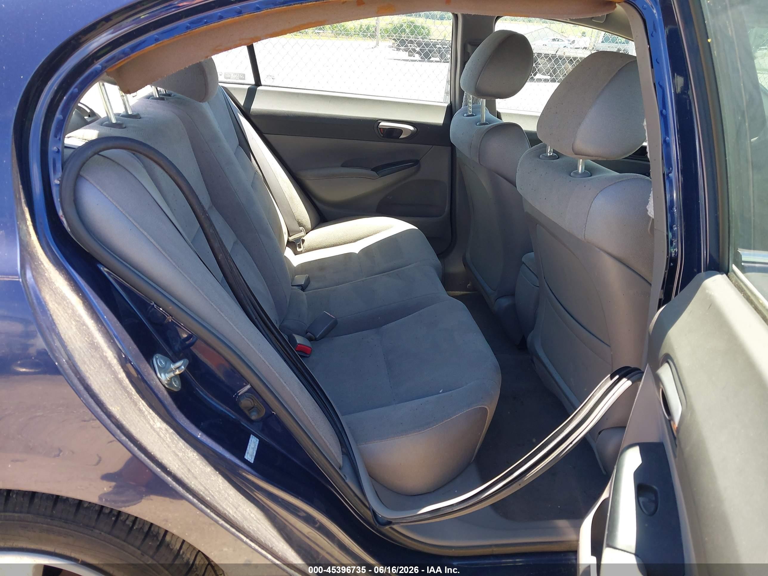 2006 Honda Civic Lx Blue vin: 1HGFA16586L119987