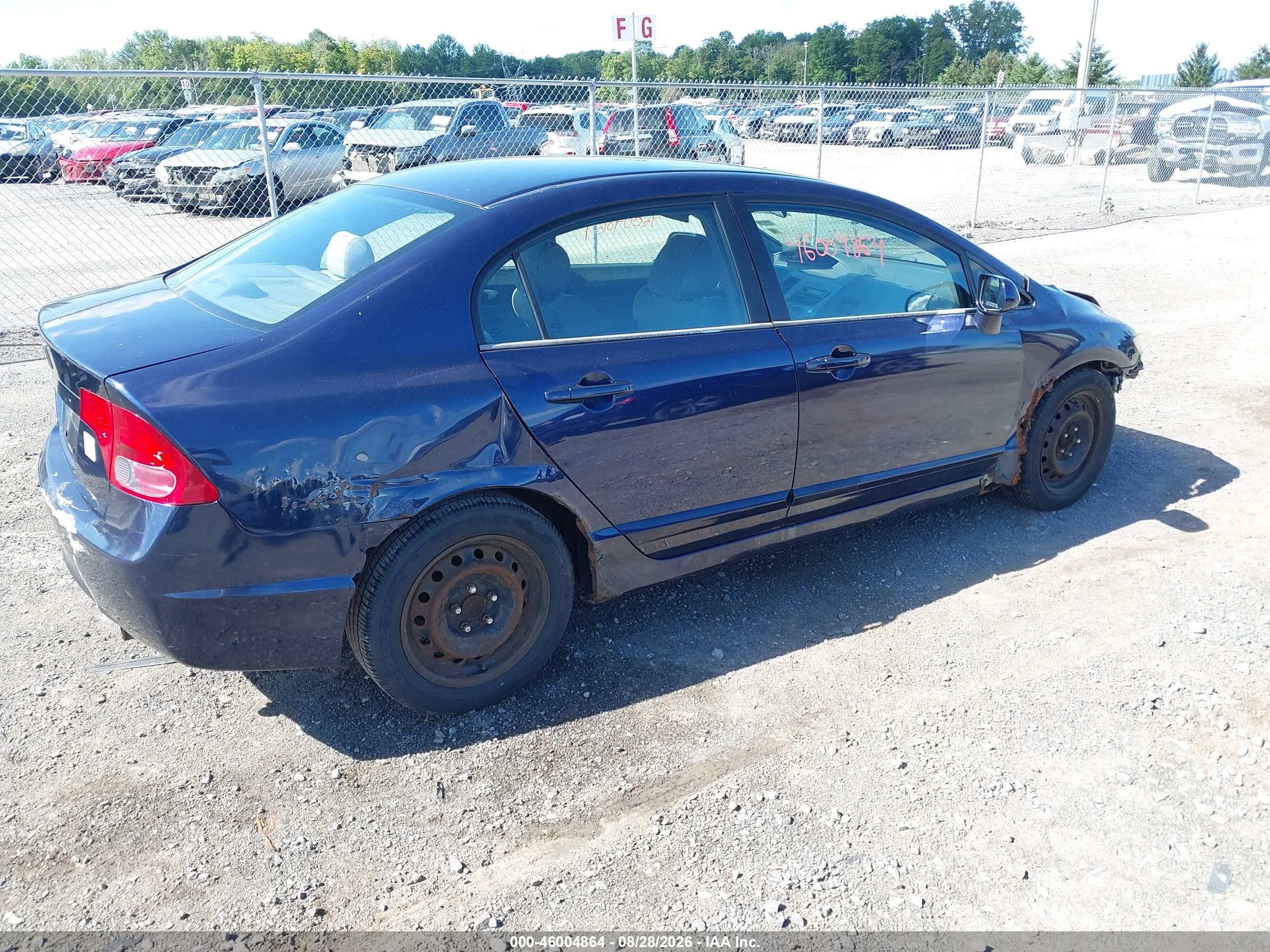 2006 Honda Civic Lx Blue vin: 1HGFA16586L120654