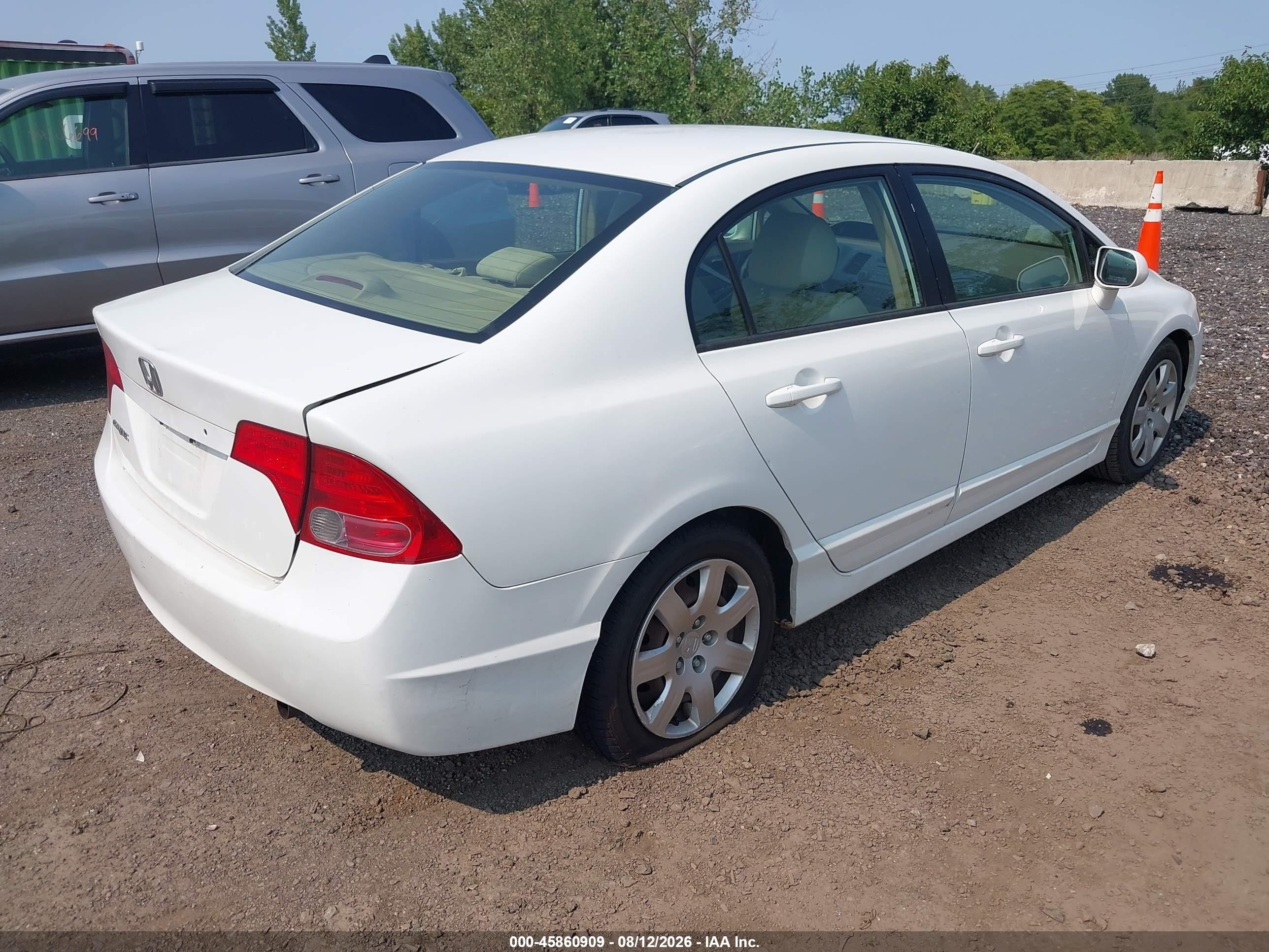 2006 Honda Civic Lx White vin: 1HGFA16586L126311