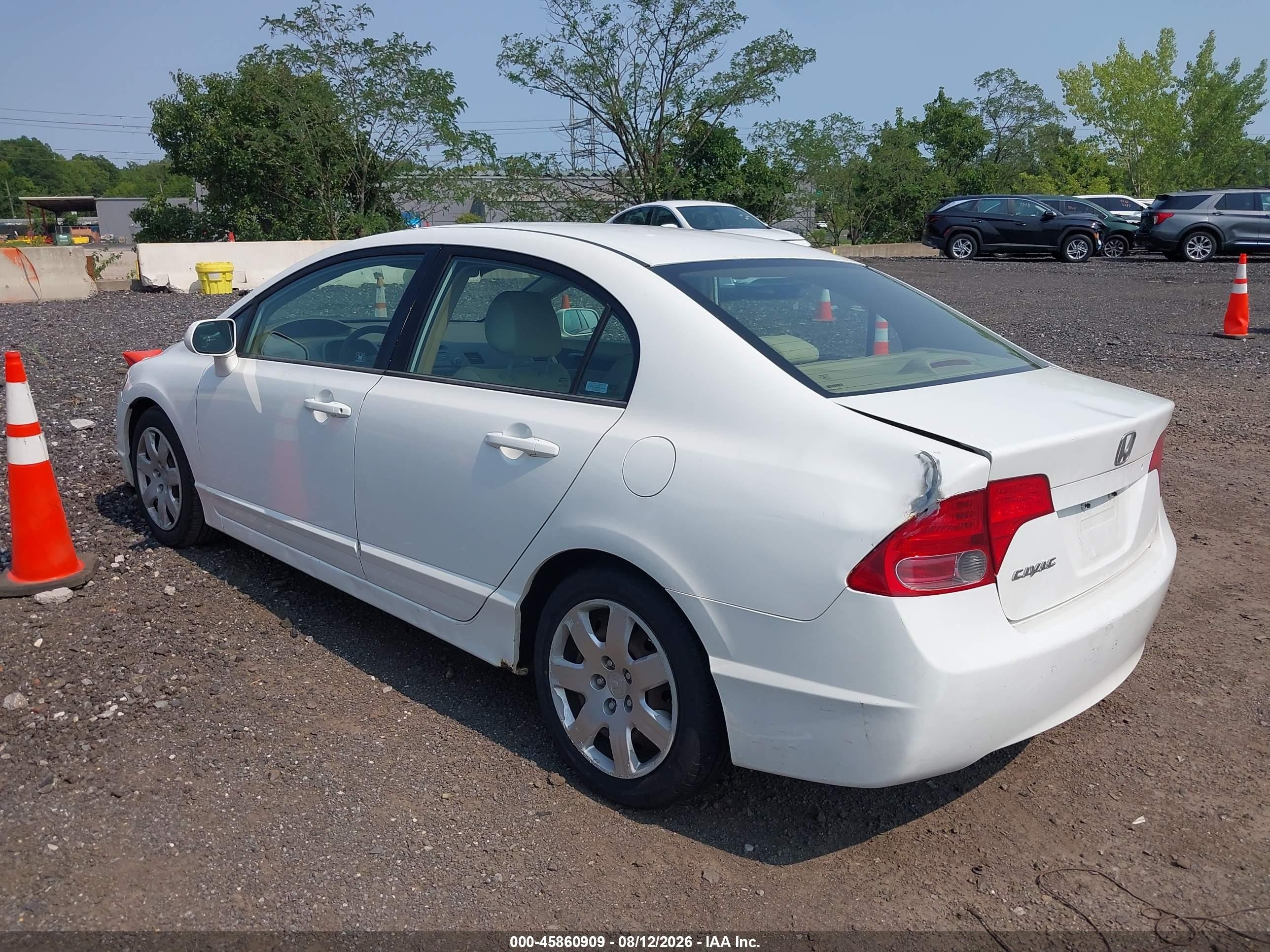 2006 Honda Civic Lx White vin: 1HGFA16586L126311