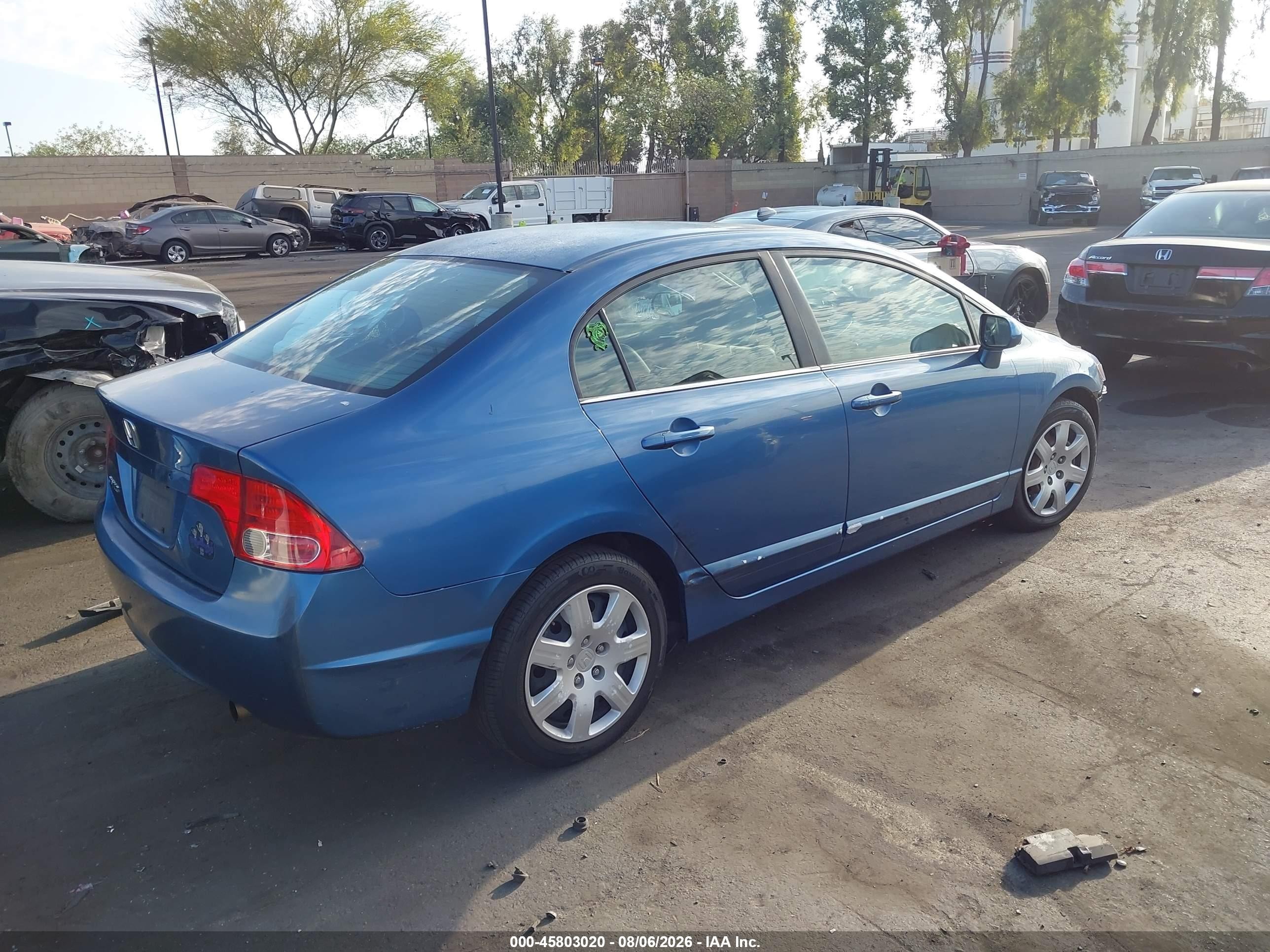 2007 Honda Civic Lx Синий vin: 1HGFA16587L003822