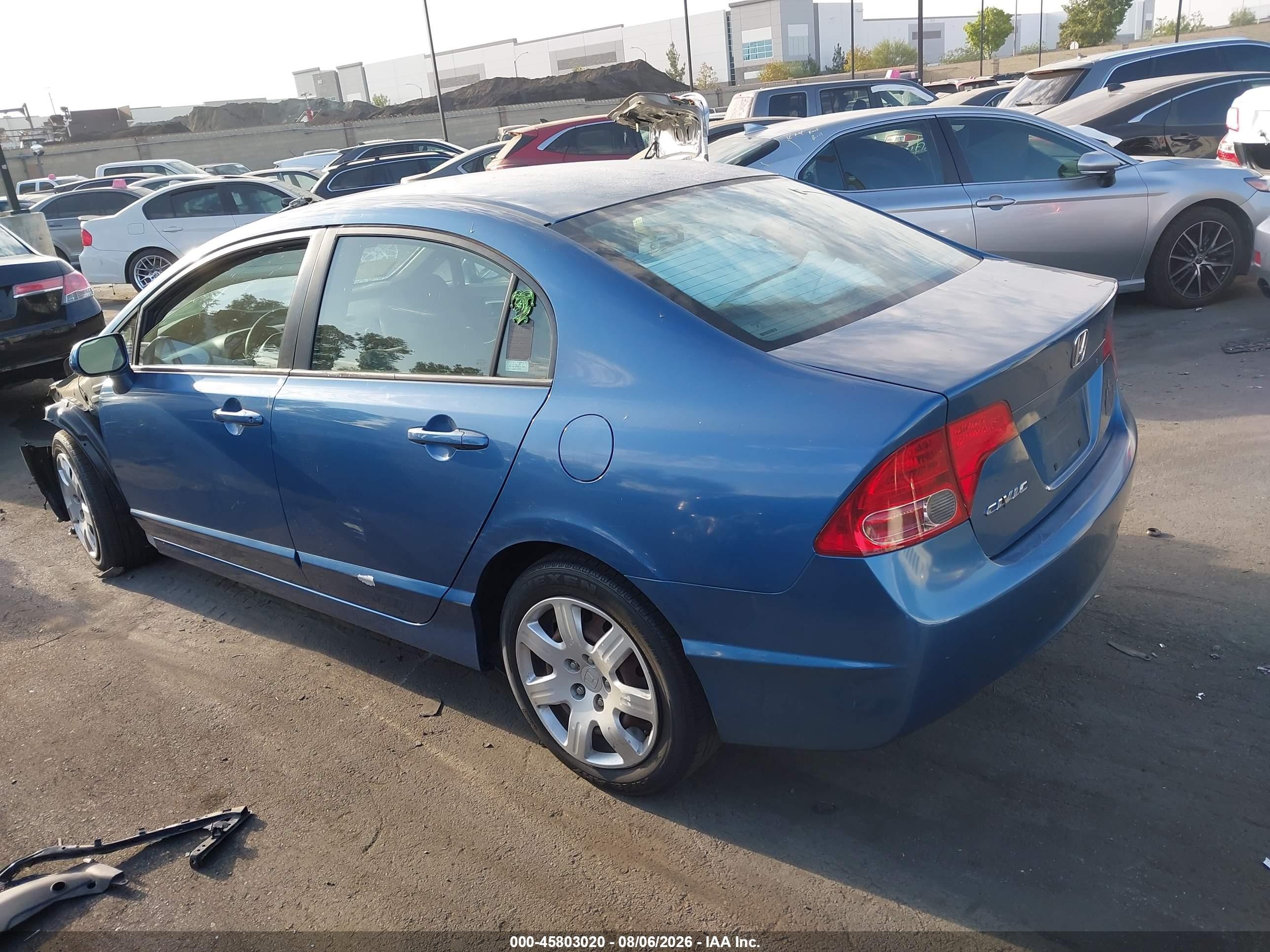 2007 Honda Civic Lx Синий vin: 1HGFA16587L003822