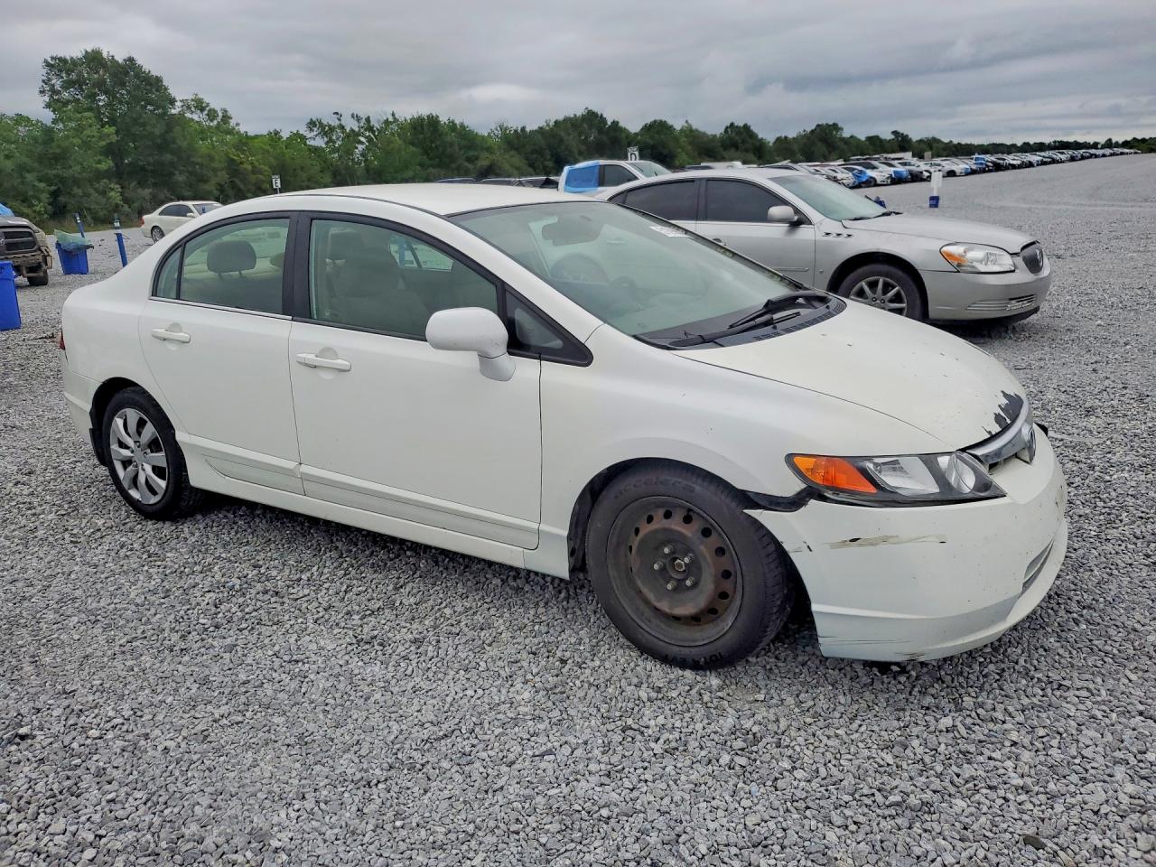 2007 Honda Civic Lx White vin: 1HGFA16587L017235