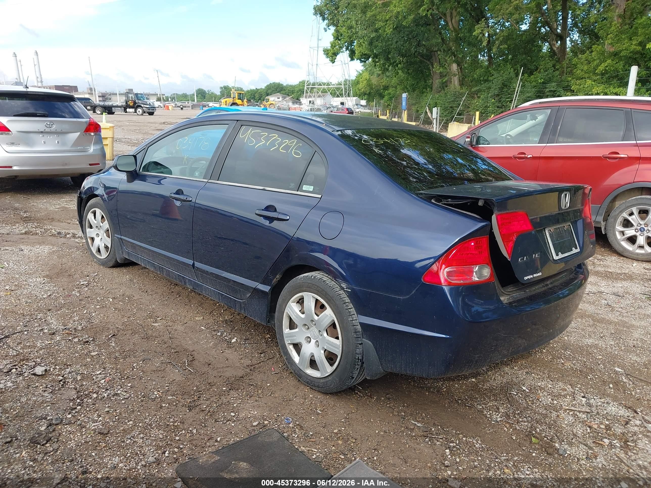 2007 Honda Civic Lx Blue vin: 1HGFA16587L034178