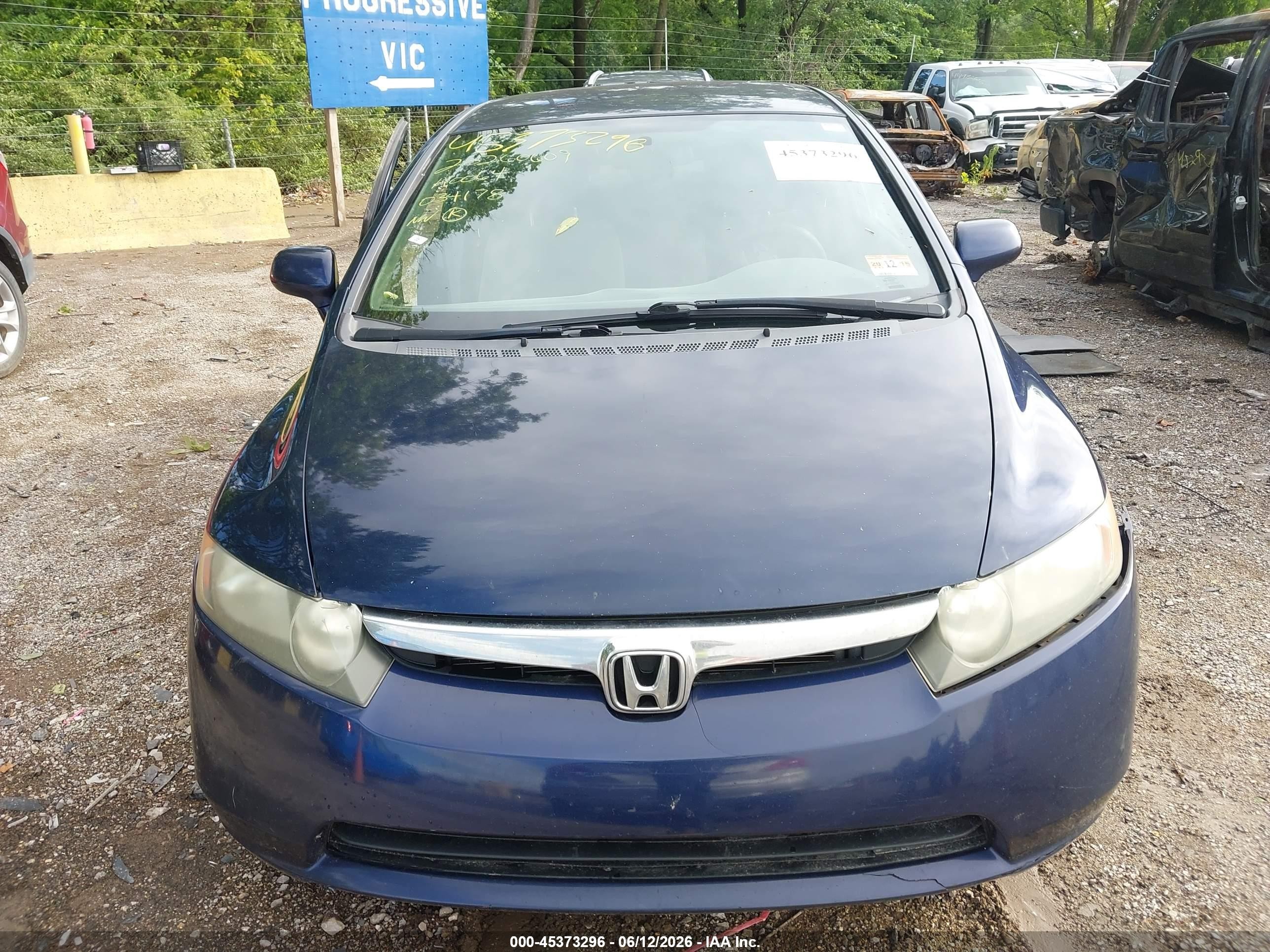 2007 Honda Civic Lx Blue vin: 1HGFA16587L034178