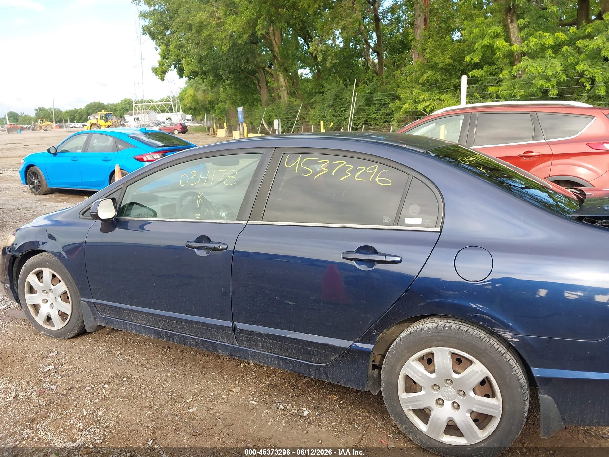 2007 Honda Civic Lx Blue vin: 1HGFA16587L034178